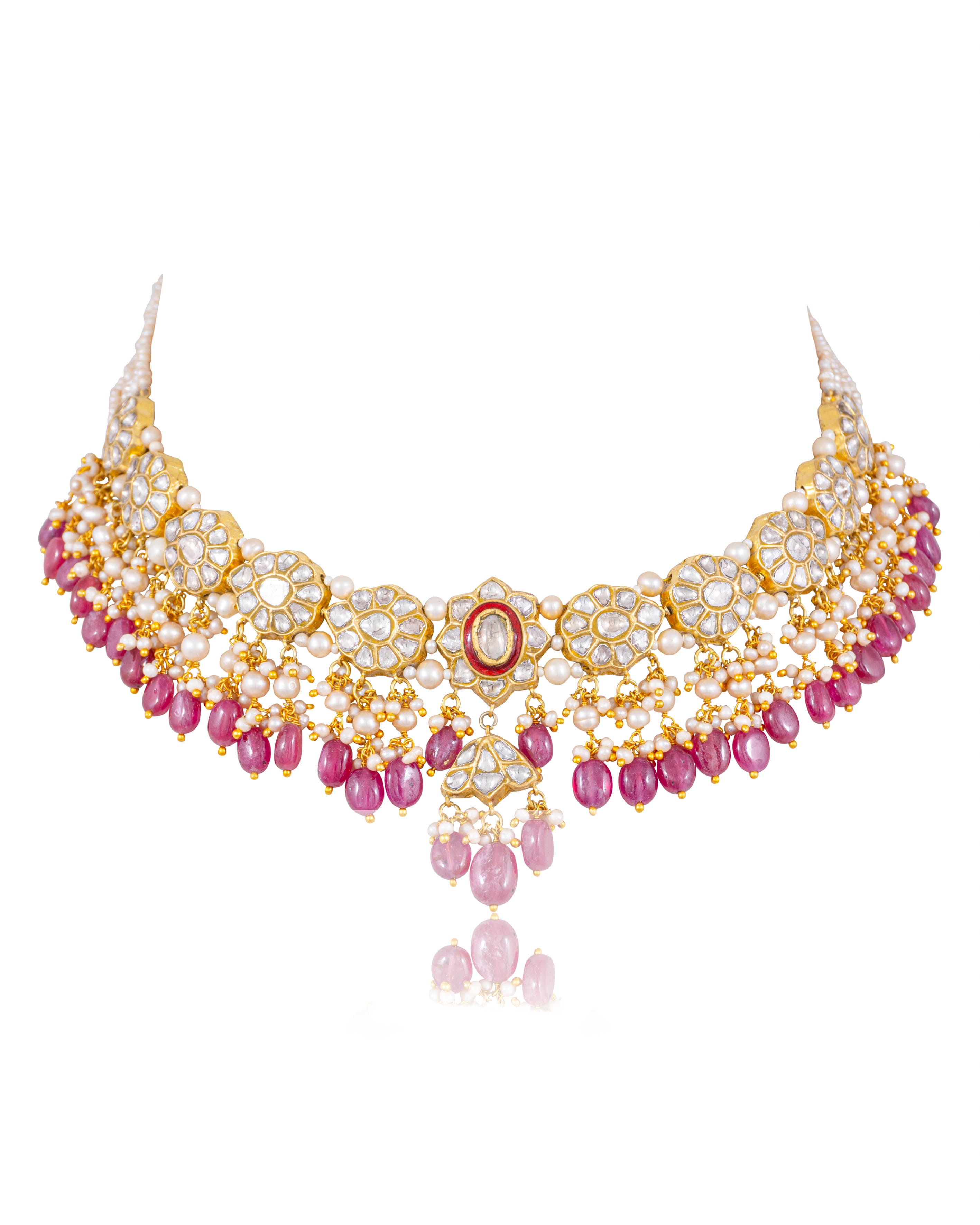 Depali Necklace And Shrestha Tops Polki Set