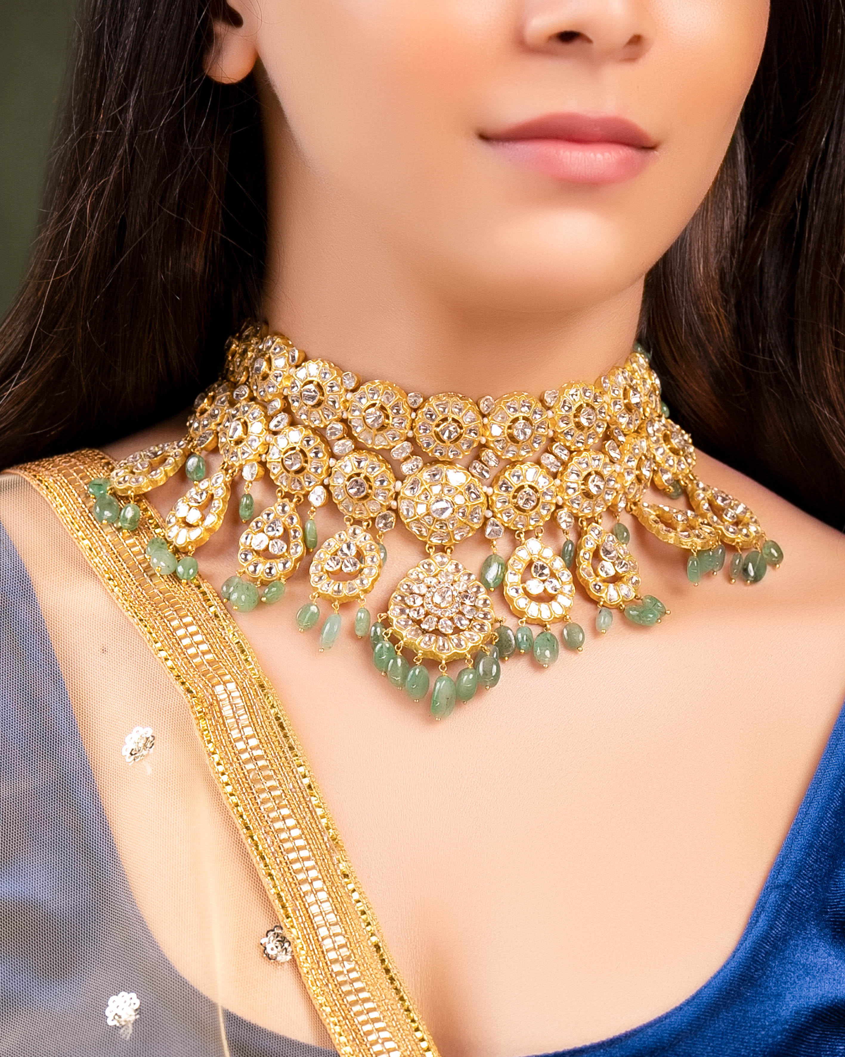 Kanisha Polki And Diamond Choker