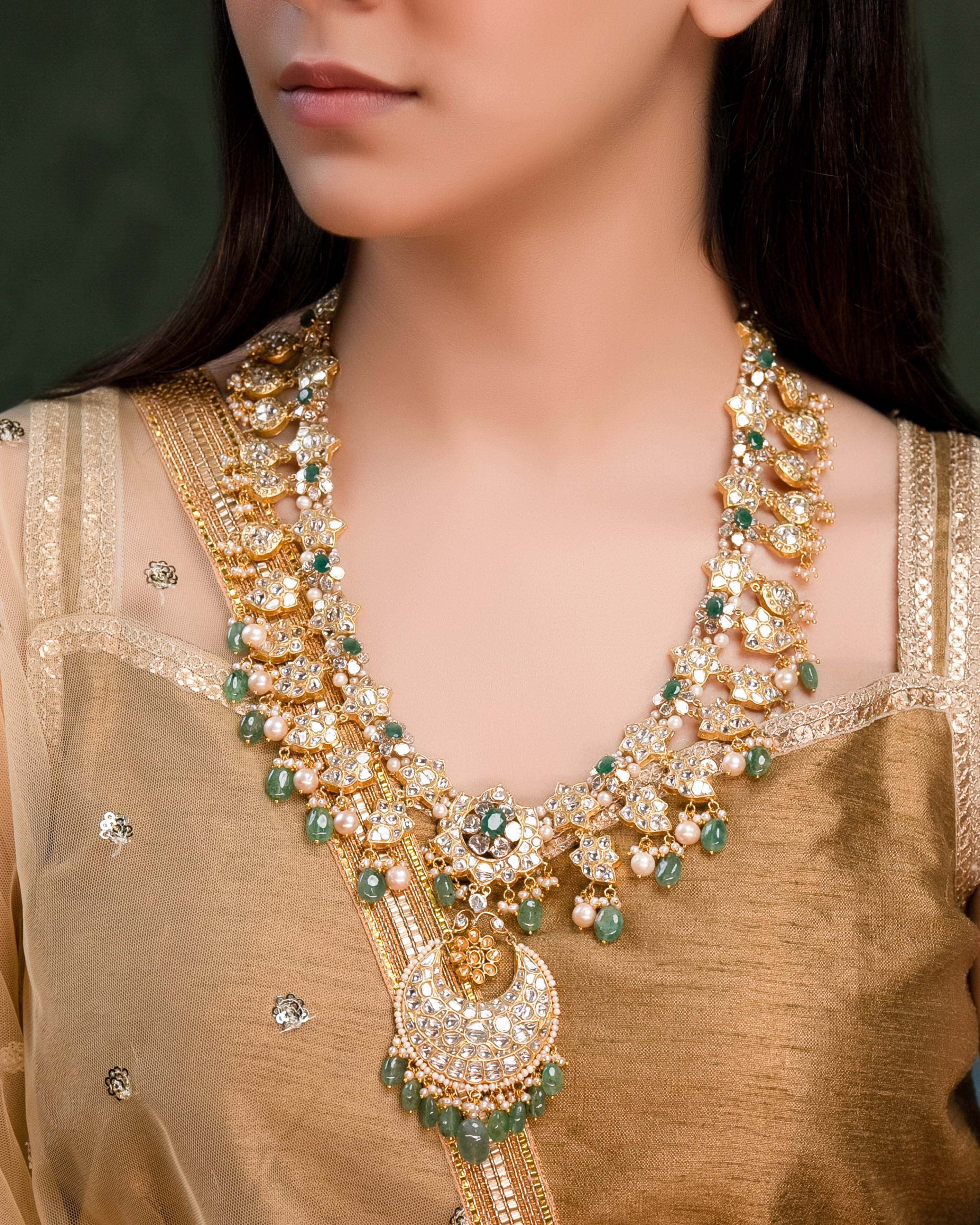 Sanchita Polki Long Necklace