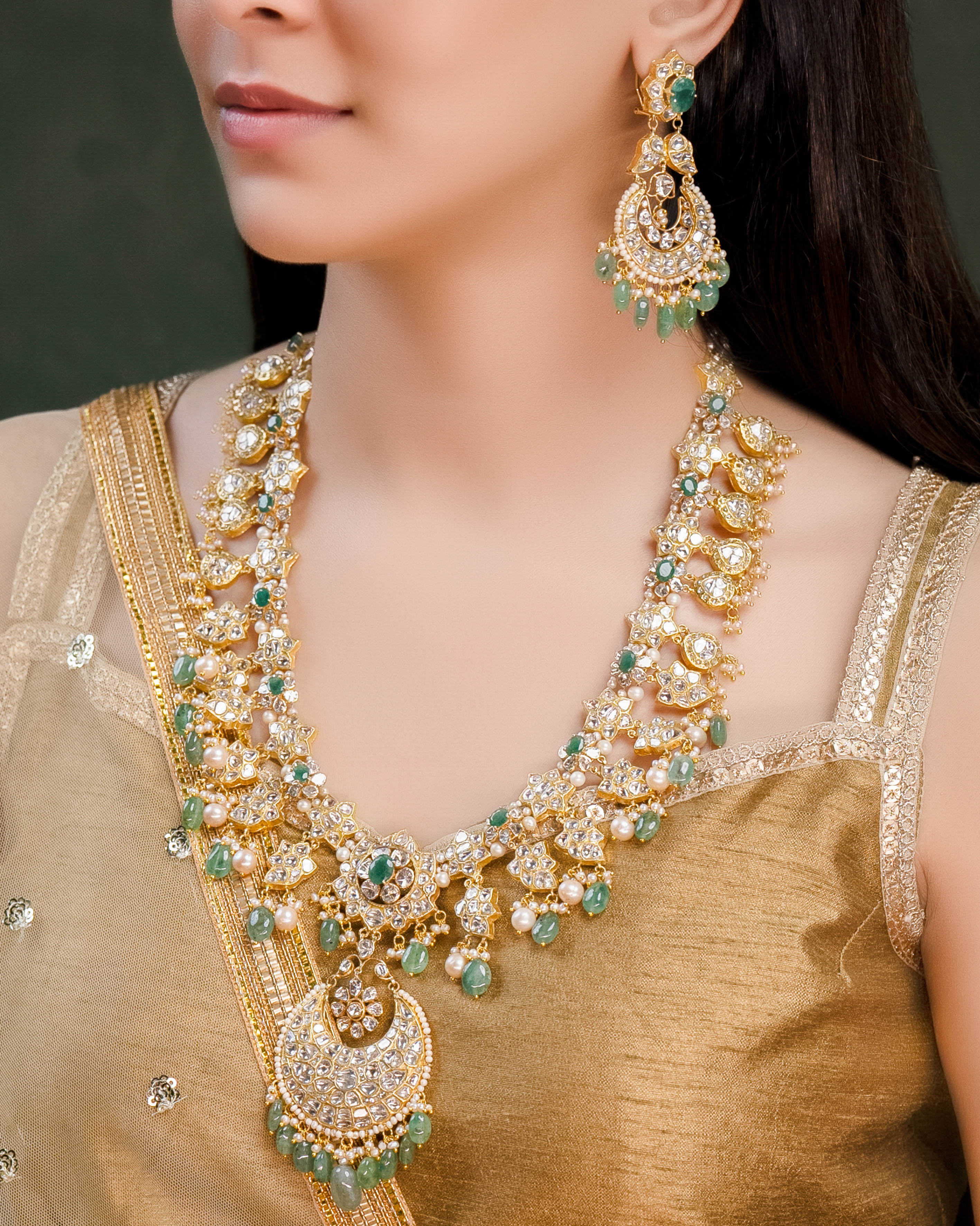 Sanchita Polki Long Necklace