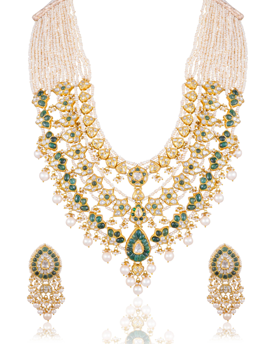 Samrudhi Long Necklace And Rucheeka Long Earrings Polki Set