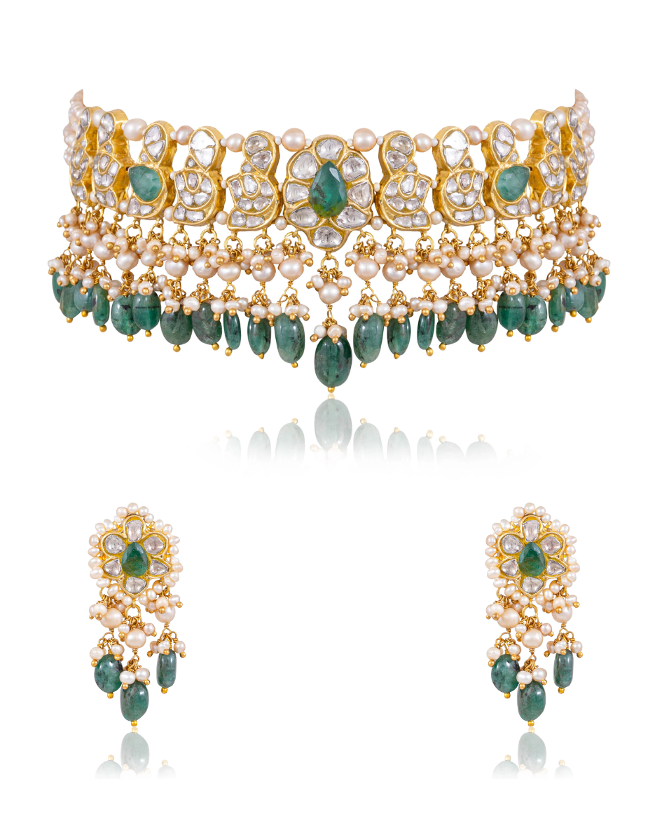 Shalini Choker And Ananya Tops Polki Set