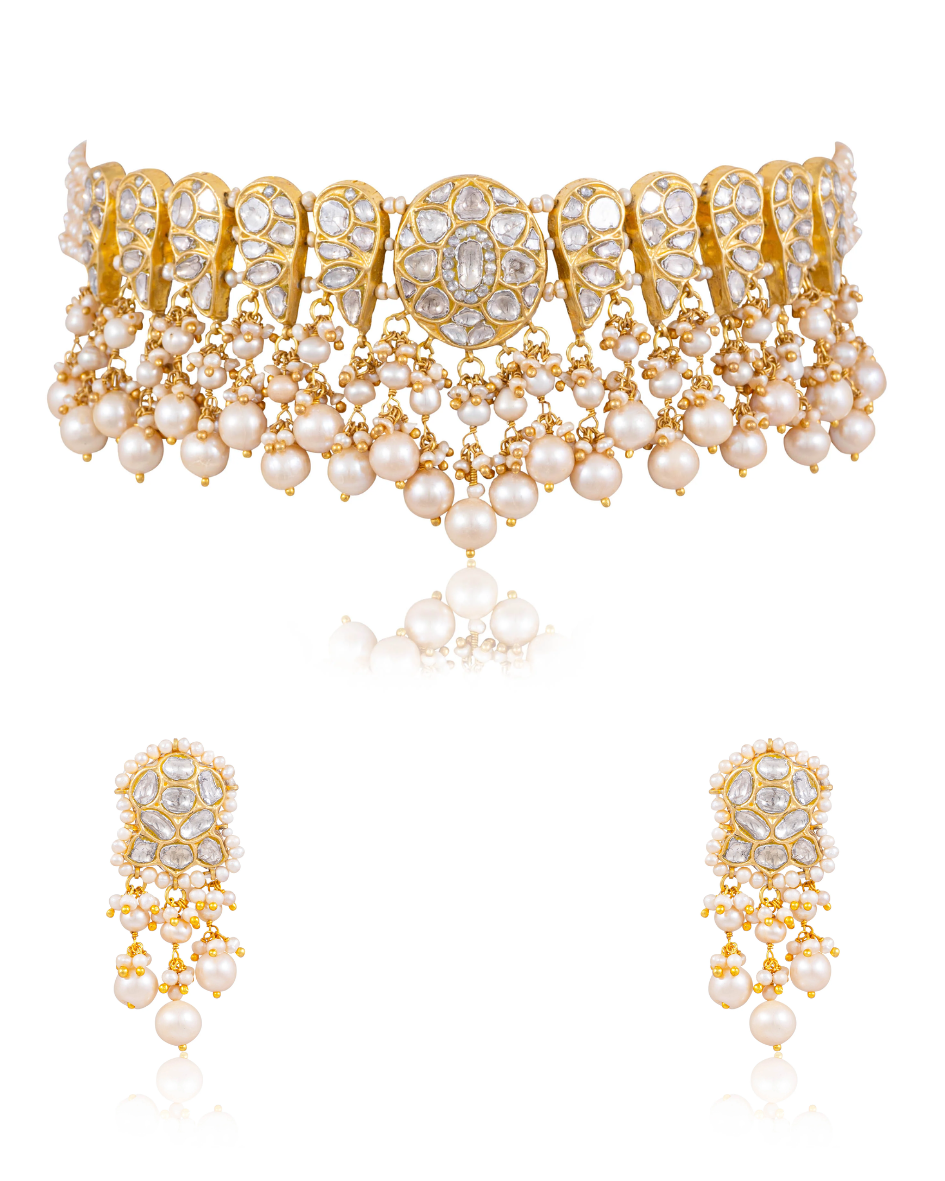 Nikaha Choker And Supdeep Tops Polki Set