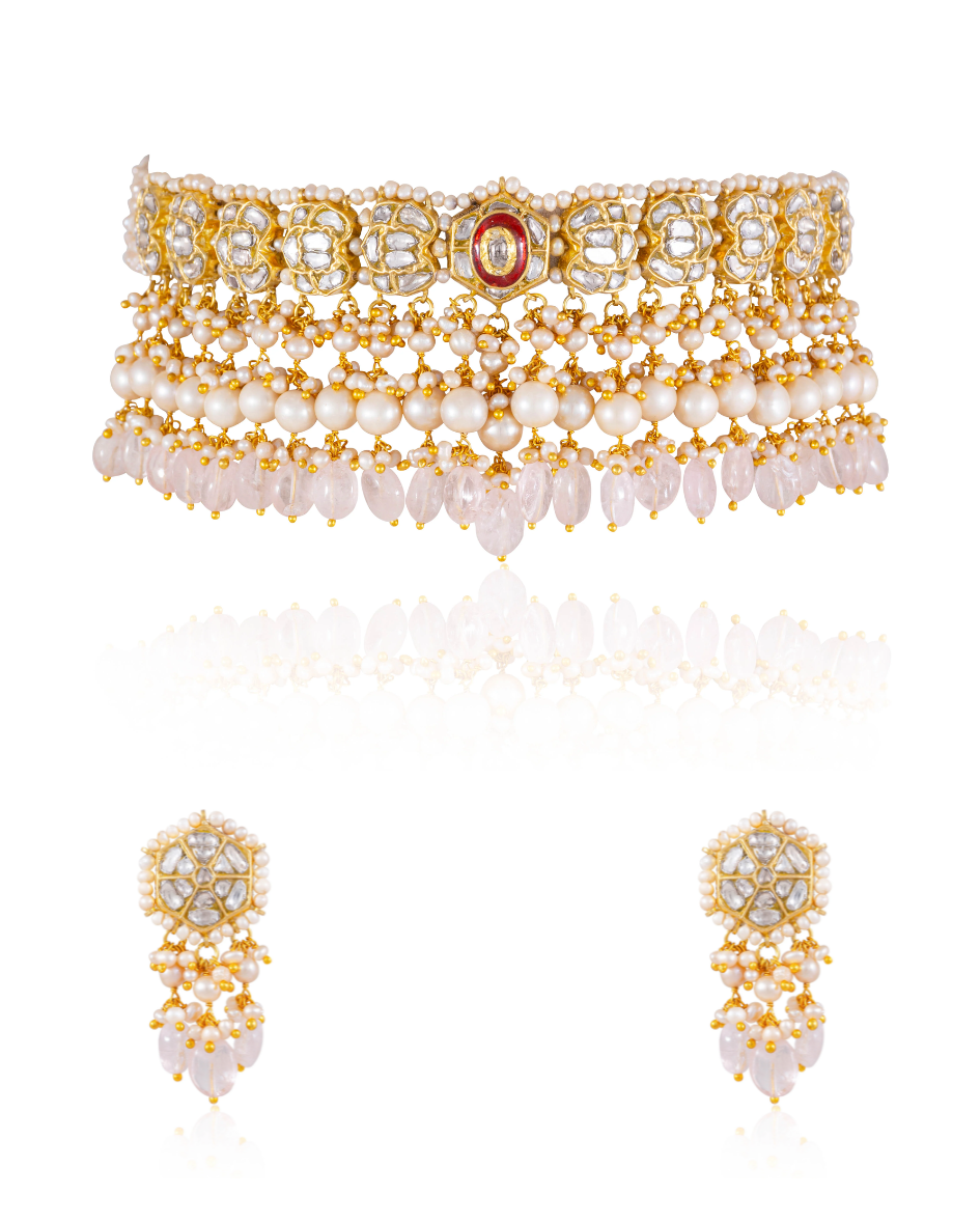 Brushra Choker And Arpita Tops Polki Set