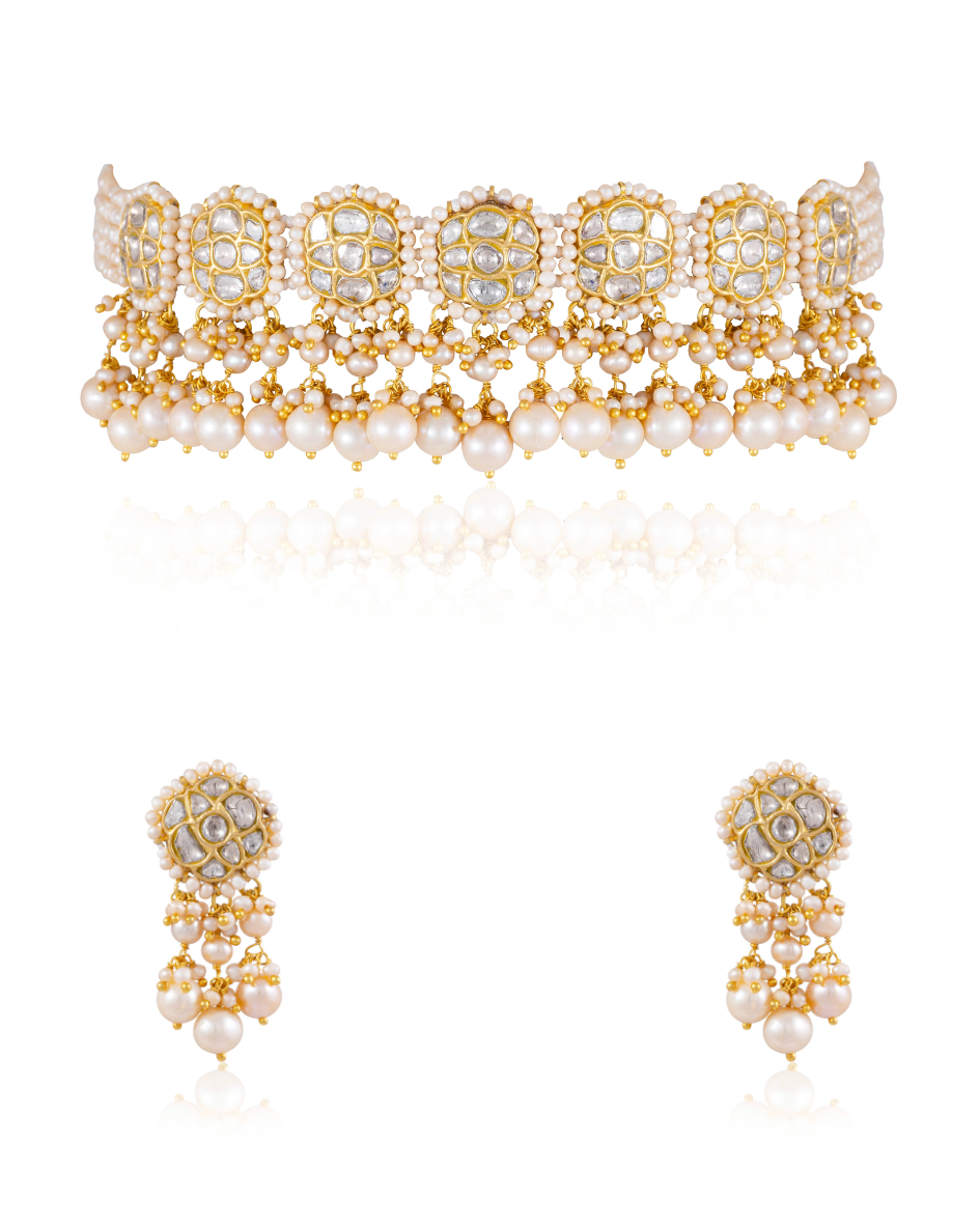 Prerna Choker And Aashka Tops Polki Set