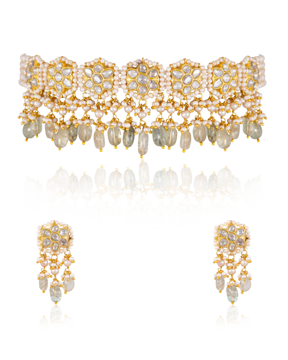 Jazima Choker And Swati Tops Polki Set