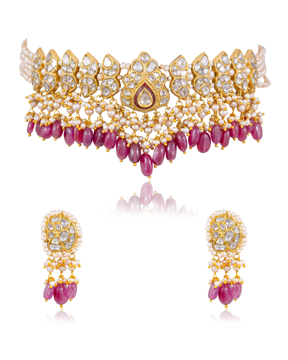 Reema Choker And Latika Tops Polki Set