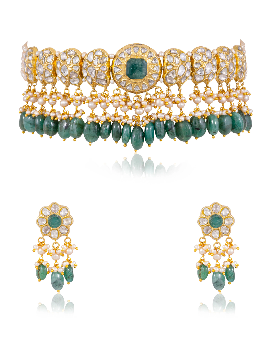 Mariam Choker And Ishika Tops Polki Set