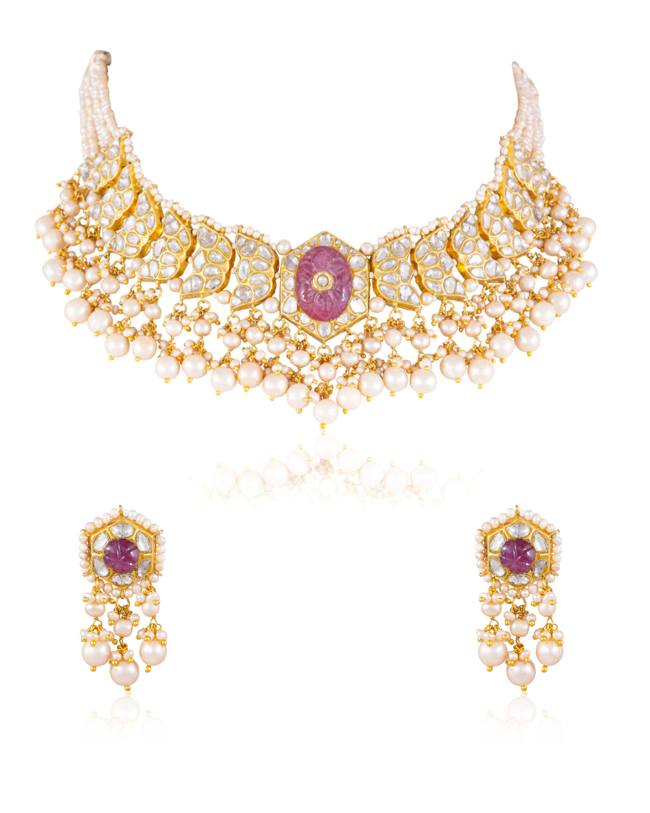 Smiti Necklace And Saloni Tops Polki Set