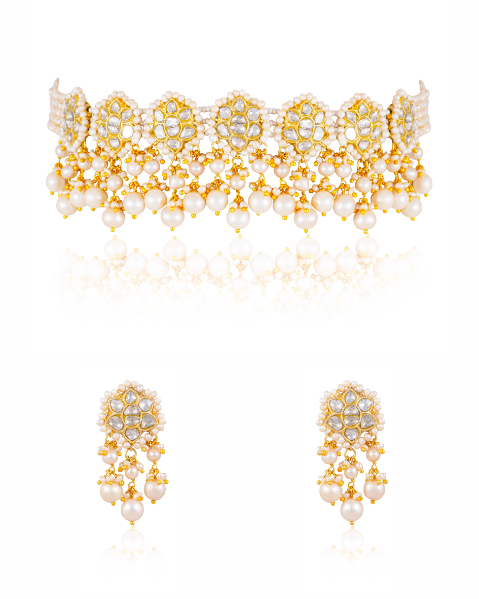 Harshi Choker And Lavina Tops Polki Set