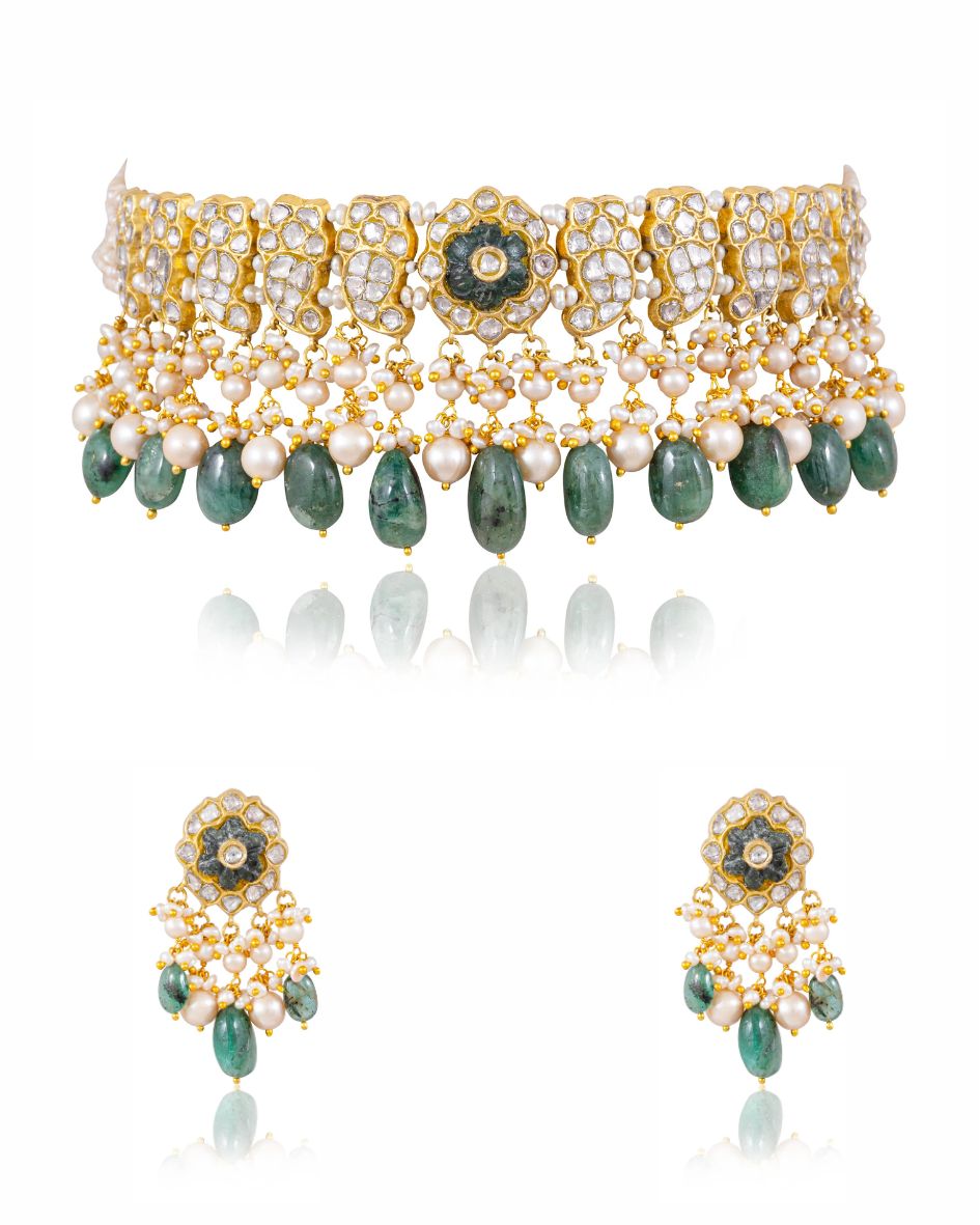 Richa Choker And Meetika Tops Polki Set