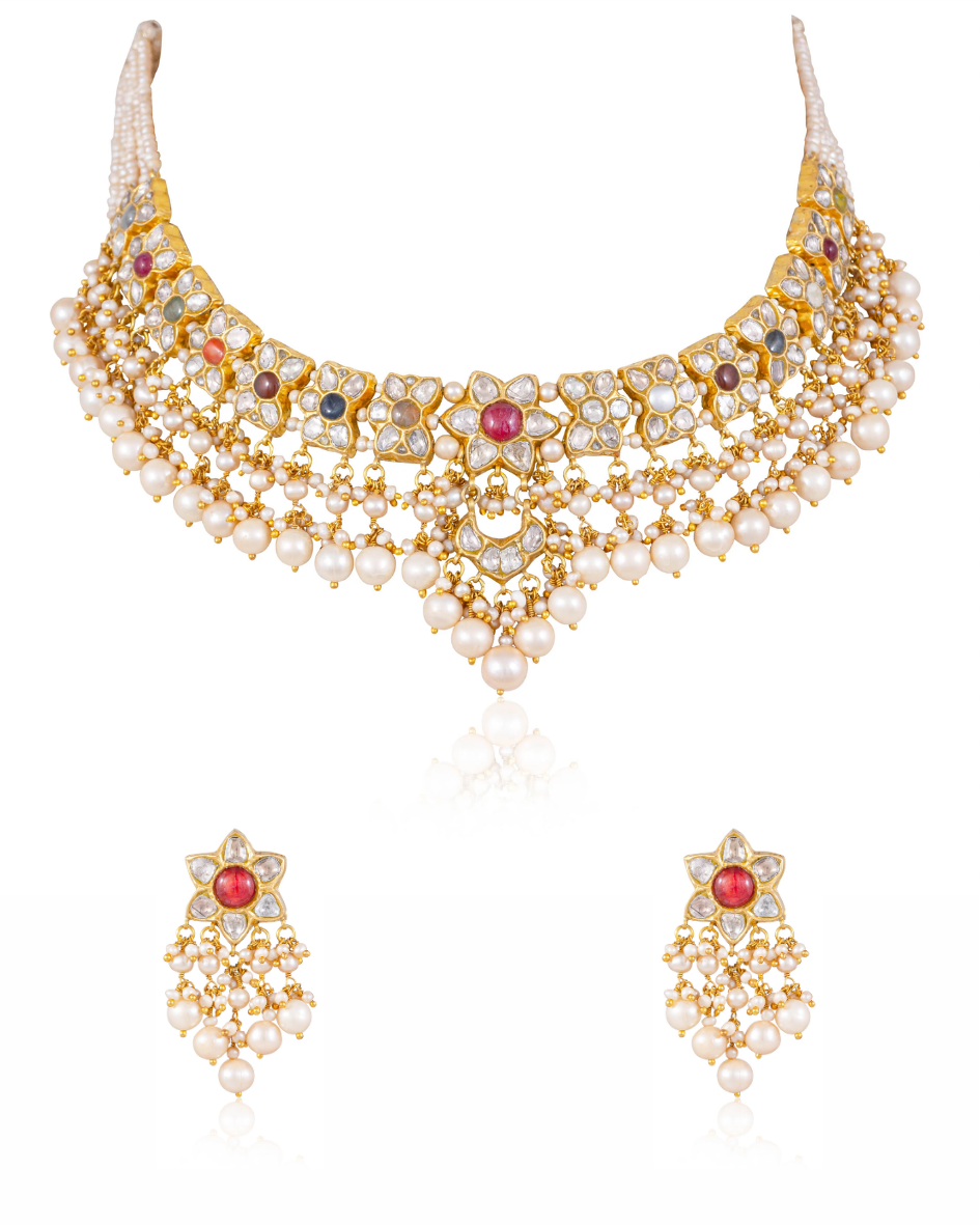 Rutuja Necklace And Samreen Tops Polki Set