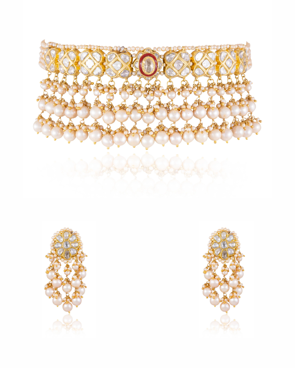 Virti Choker And Kinza Tops Polki Set