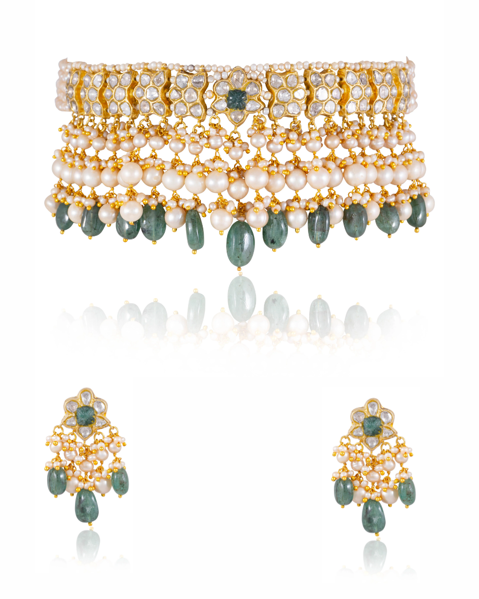 Dyna Choker And Konika Tops Polki Set