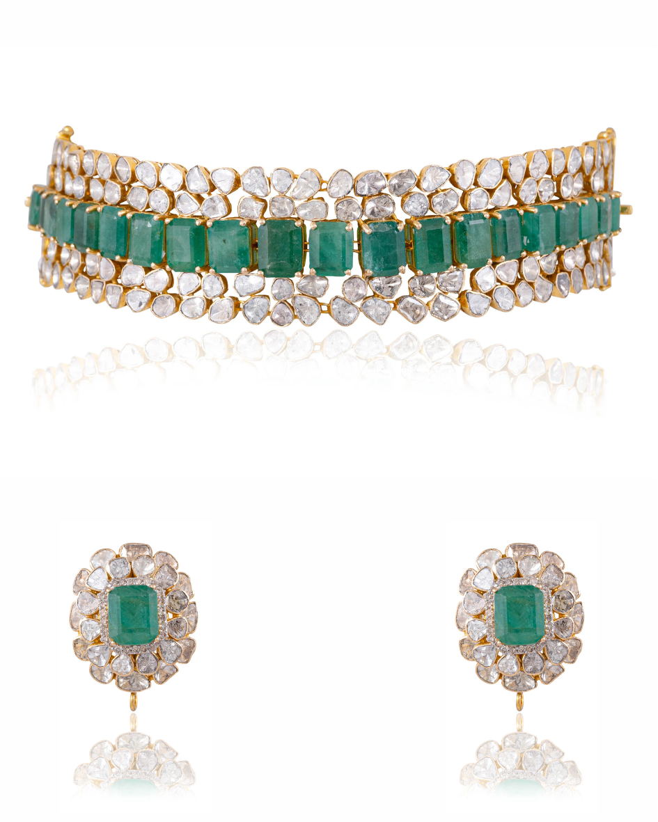 Vantasha Choker And Akrutika Tops Polki And Diamond Set