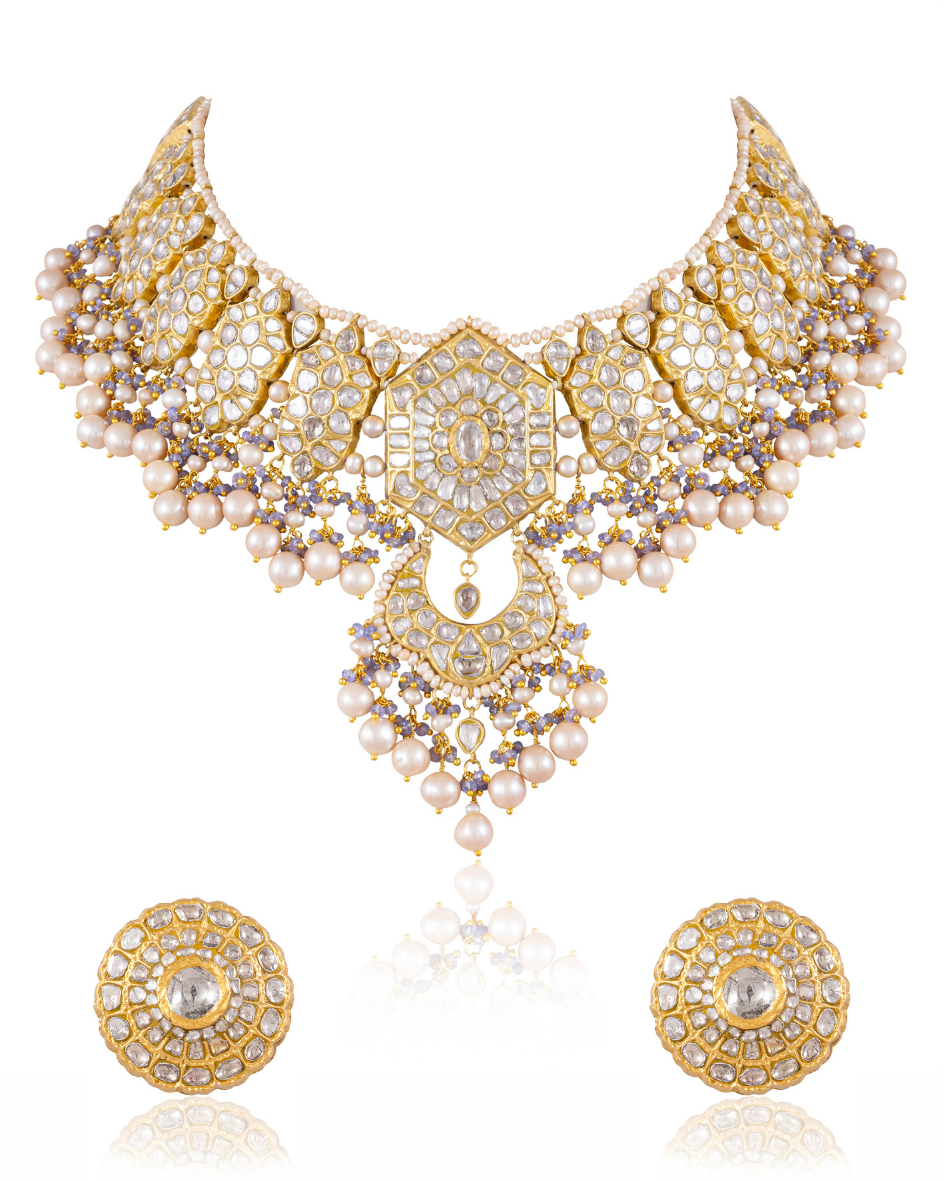 Rani Necklace And Yana Tops Polki Set