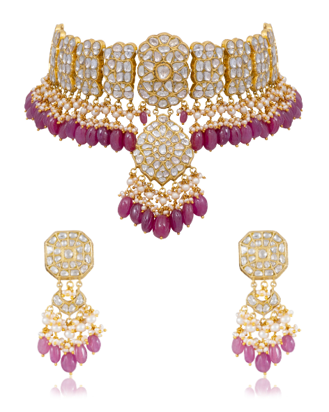 Jasnima Choker And Pratiksha Chandbalis Polki Set