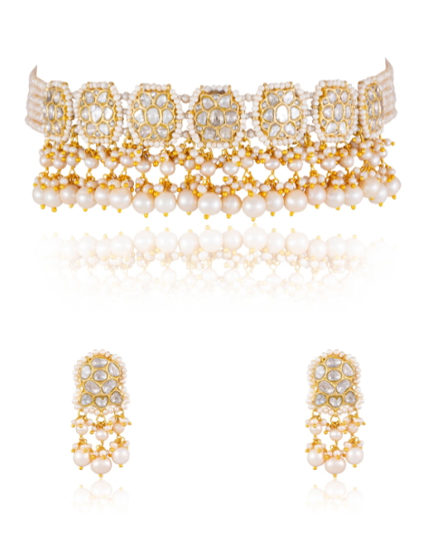 Tanisha Choker And Sonam Tops Polki Set