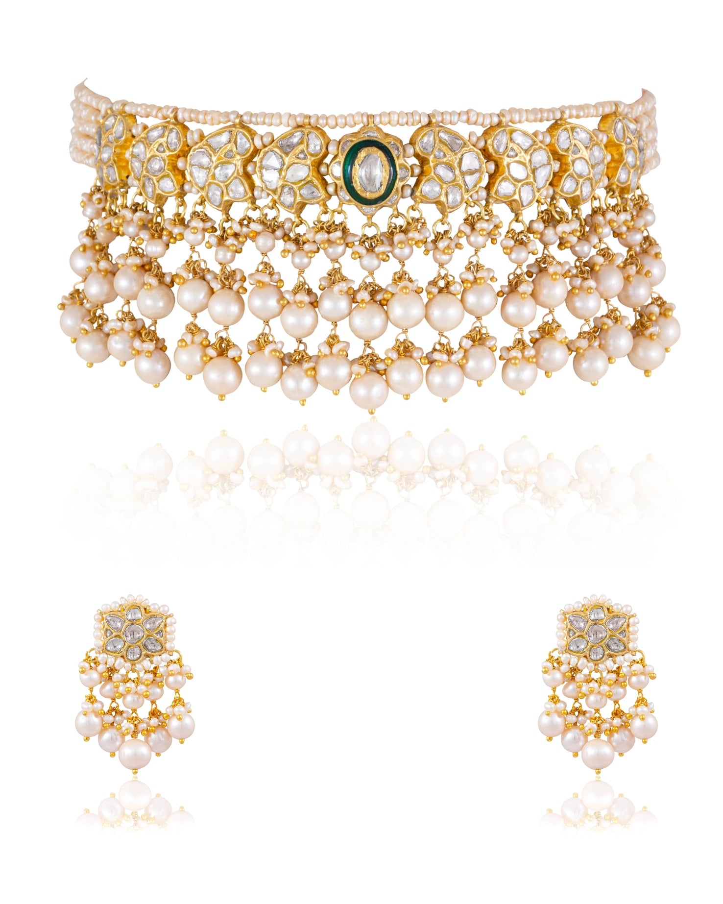 Vaishali Choker And Mira Tops Polki Set