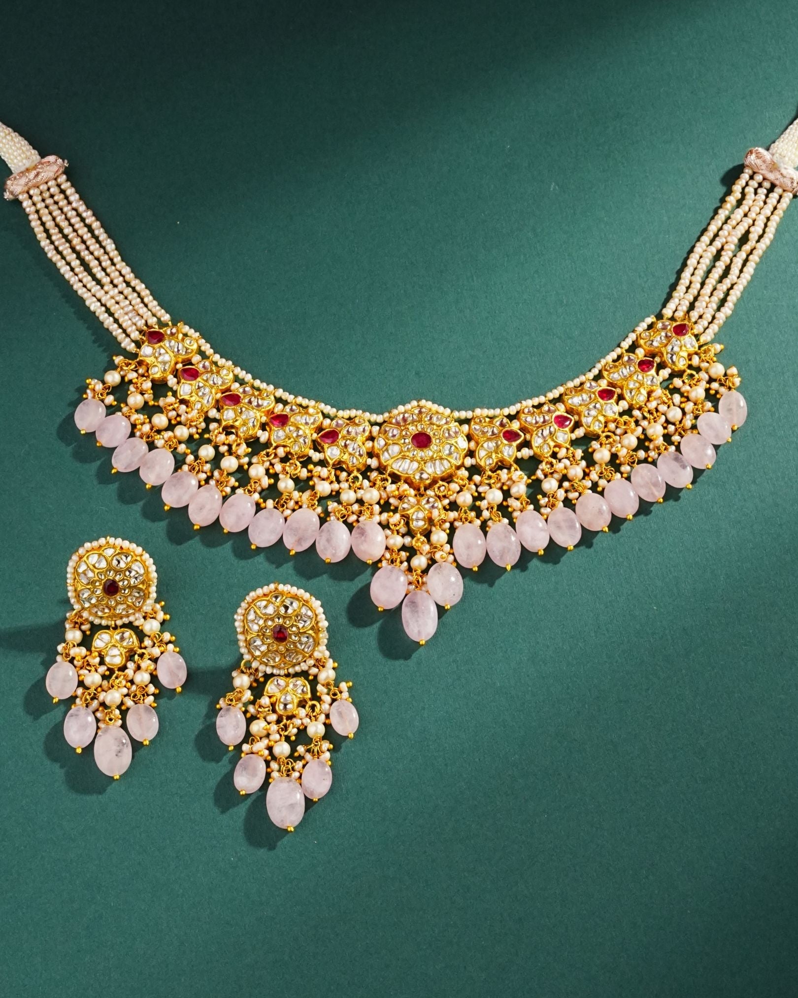 Makshi Necklaces And Faleesha Long Earring Set