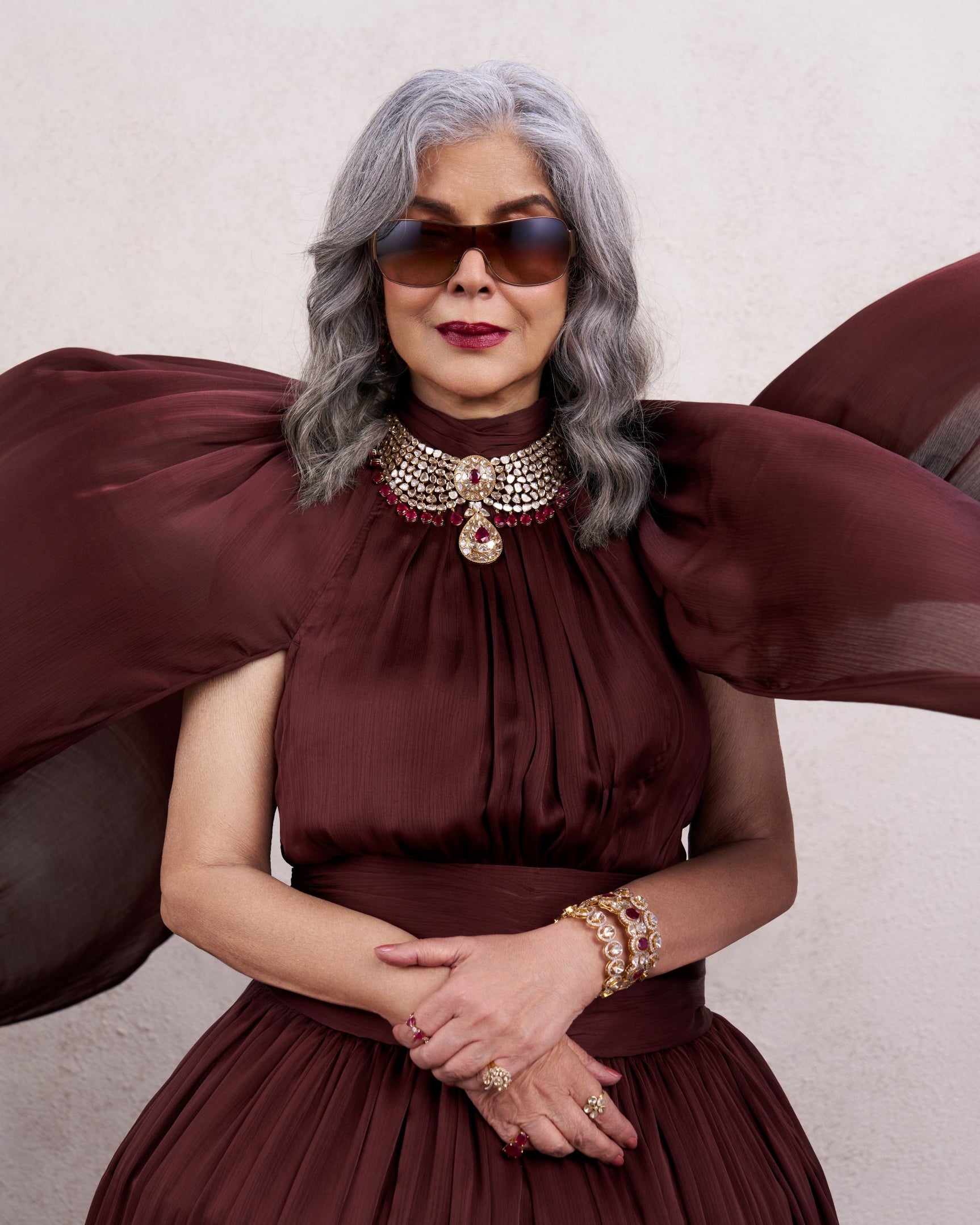 Zeenat Aman - Adya Polki And Diamond Necklace - NO ORDERS