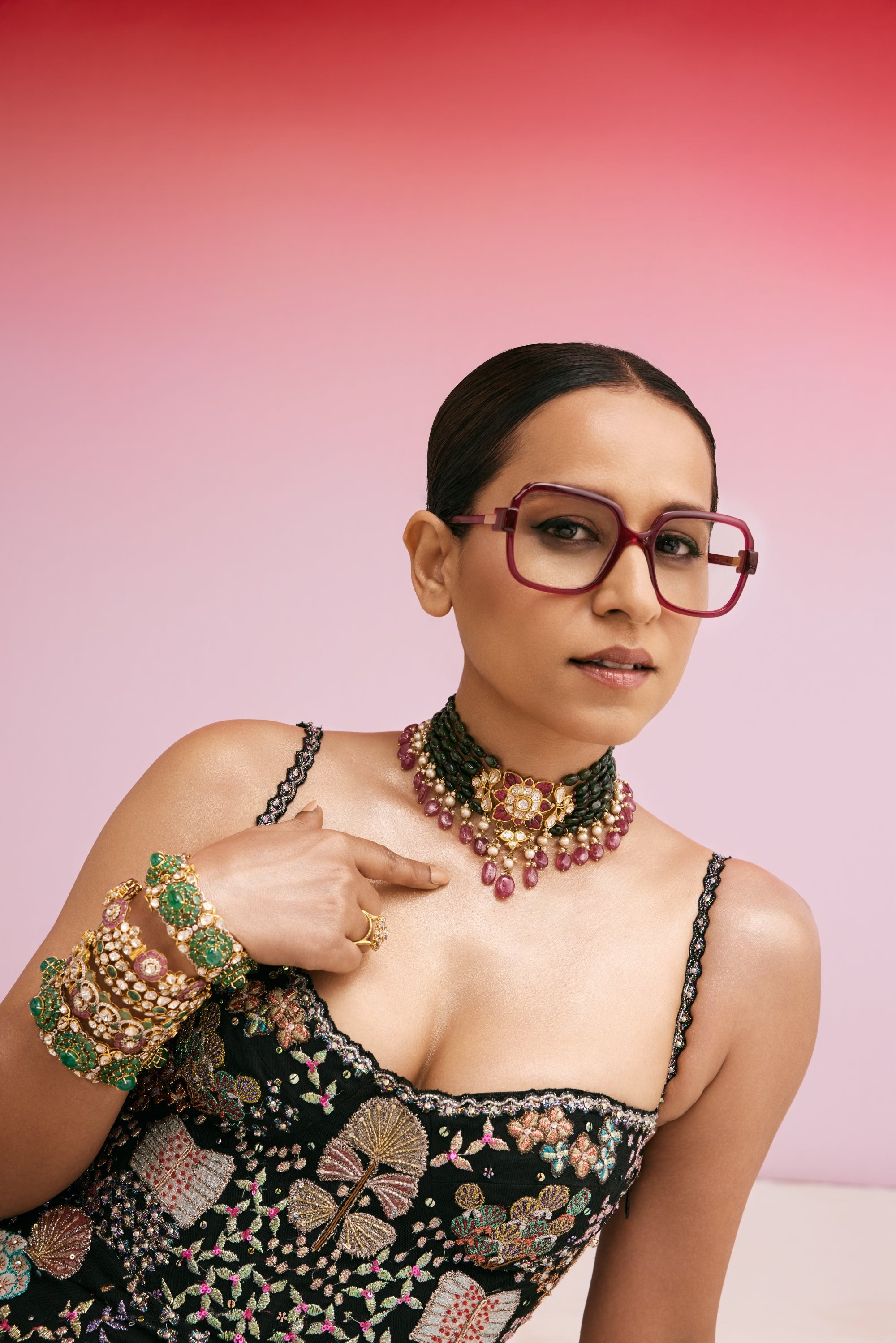 Evie Polki And Diamond Bangle