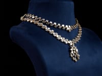Jasanta Necklace And Nadiya Long Earrings Polki And Diamond Set