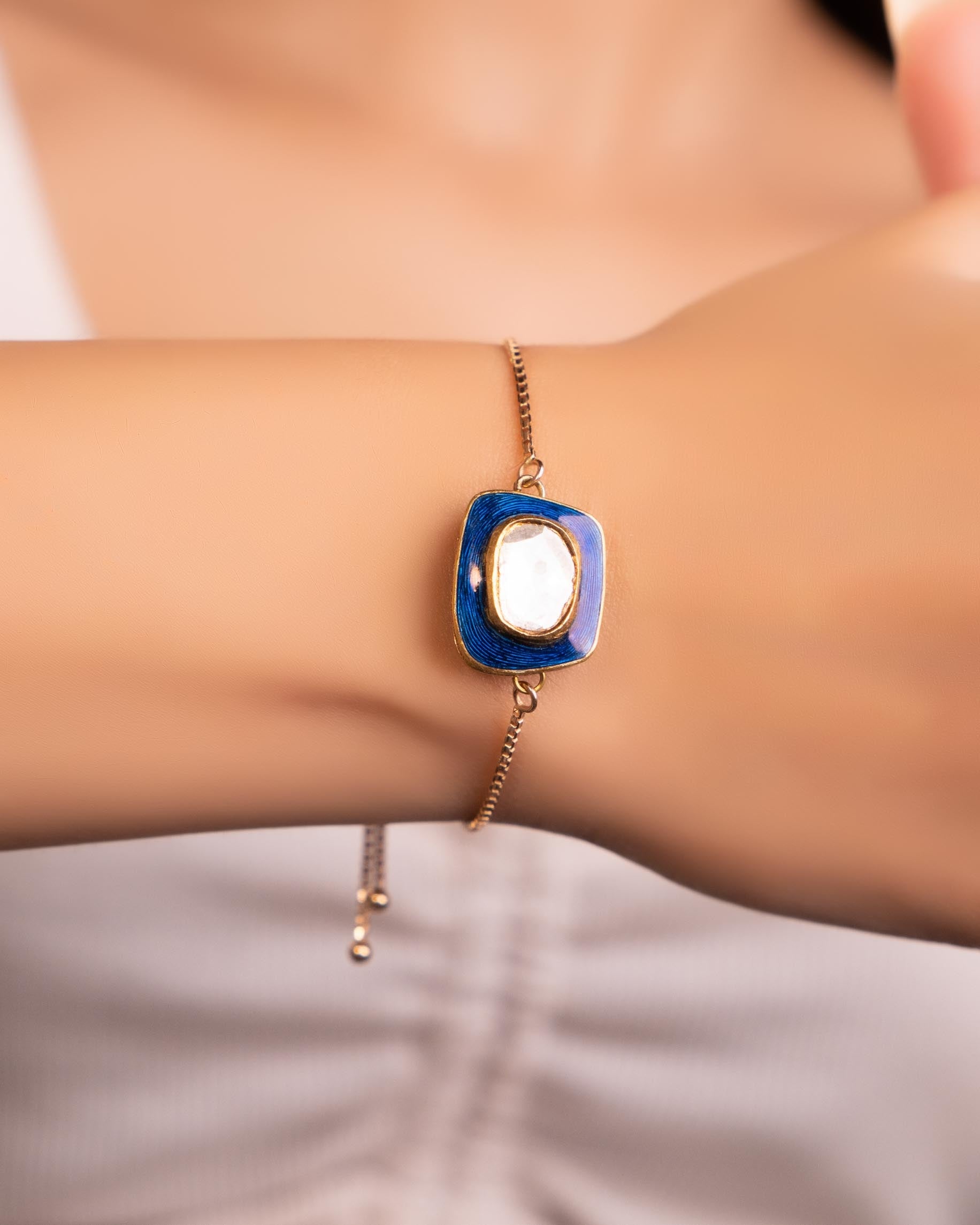 Hamsa Polki Bracelet