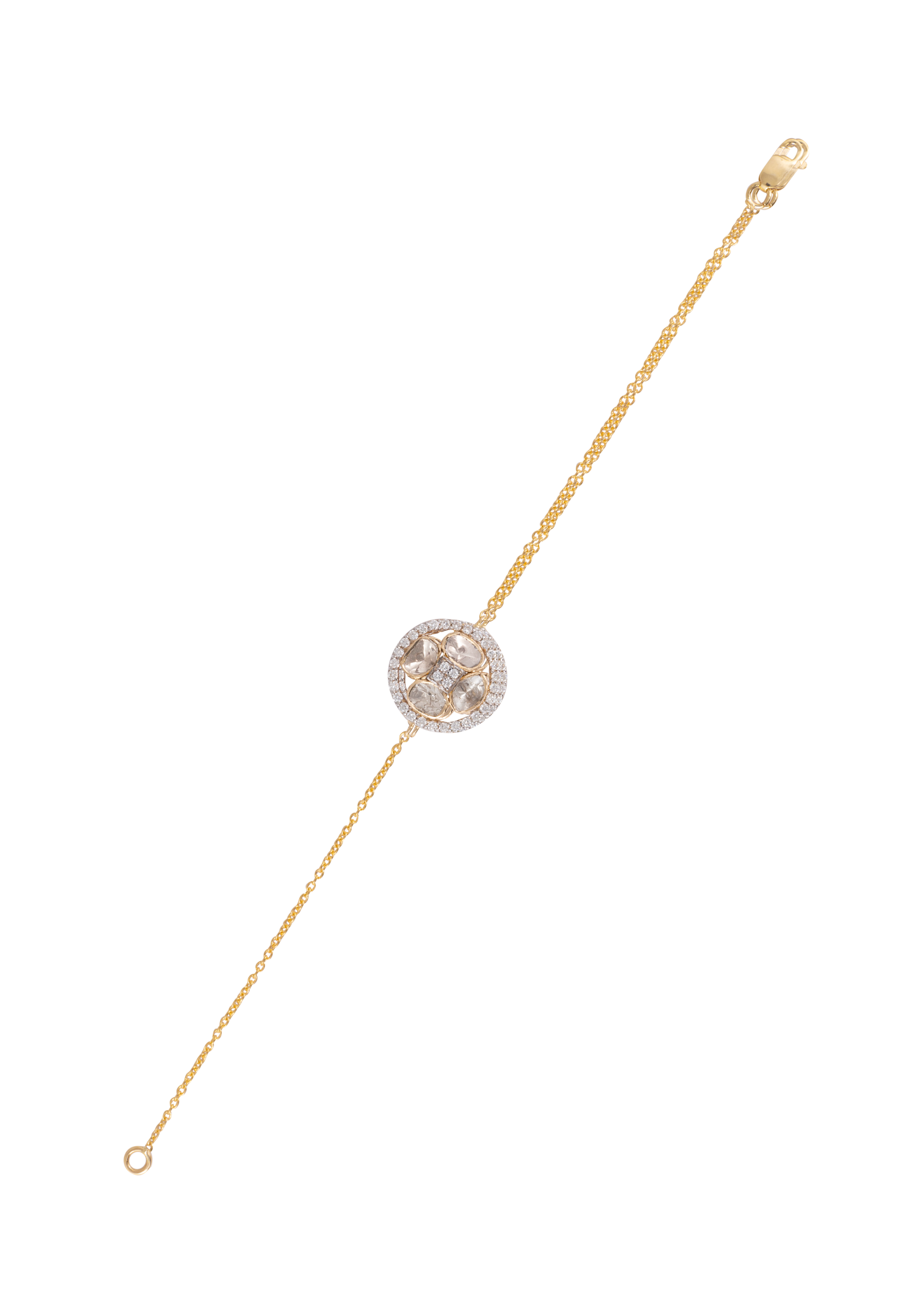 Corine Polki And Diamond Minimal Bracelet