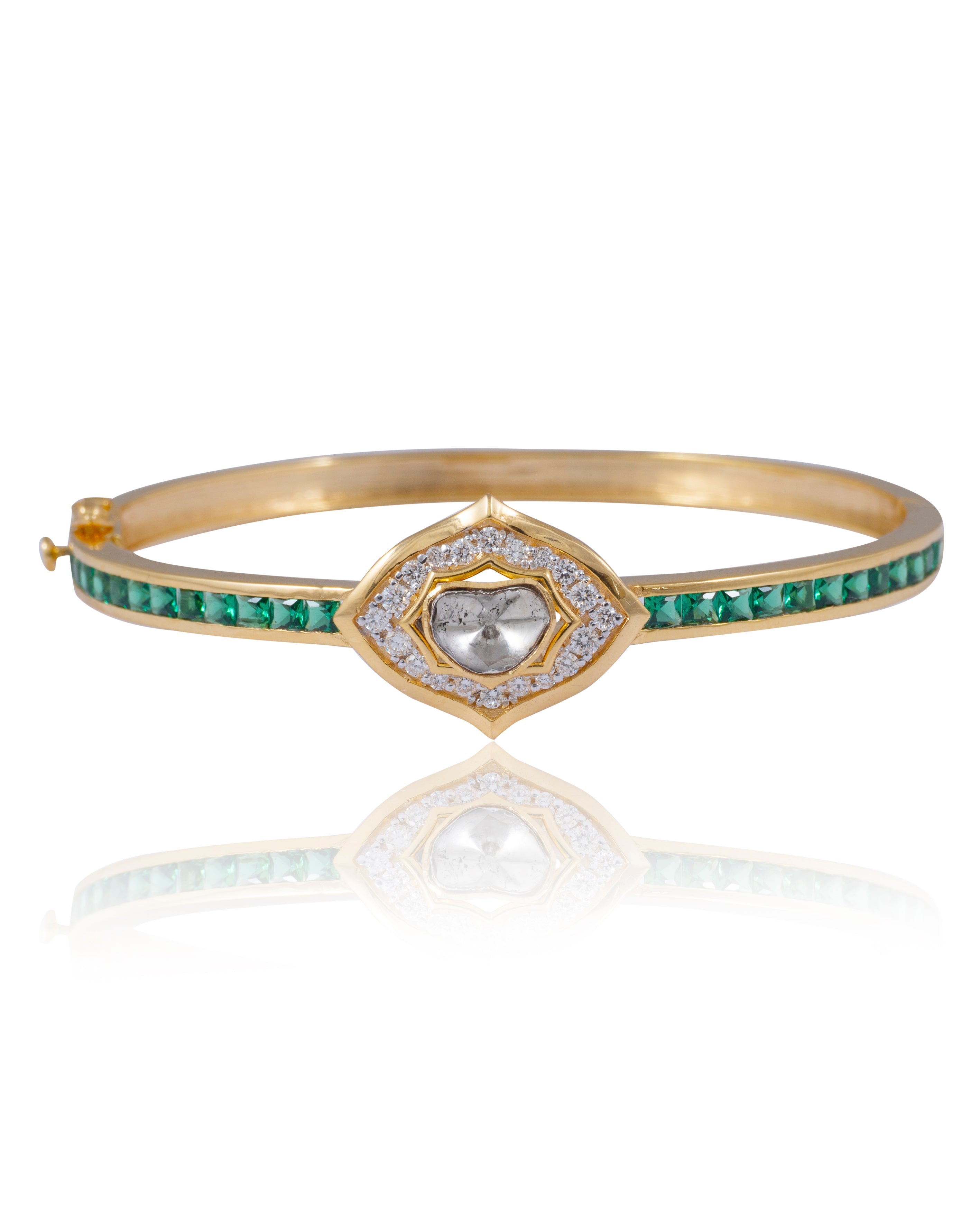 Seline Polki And Diamond Bangle