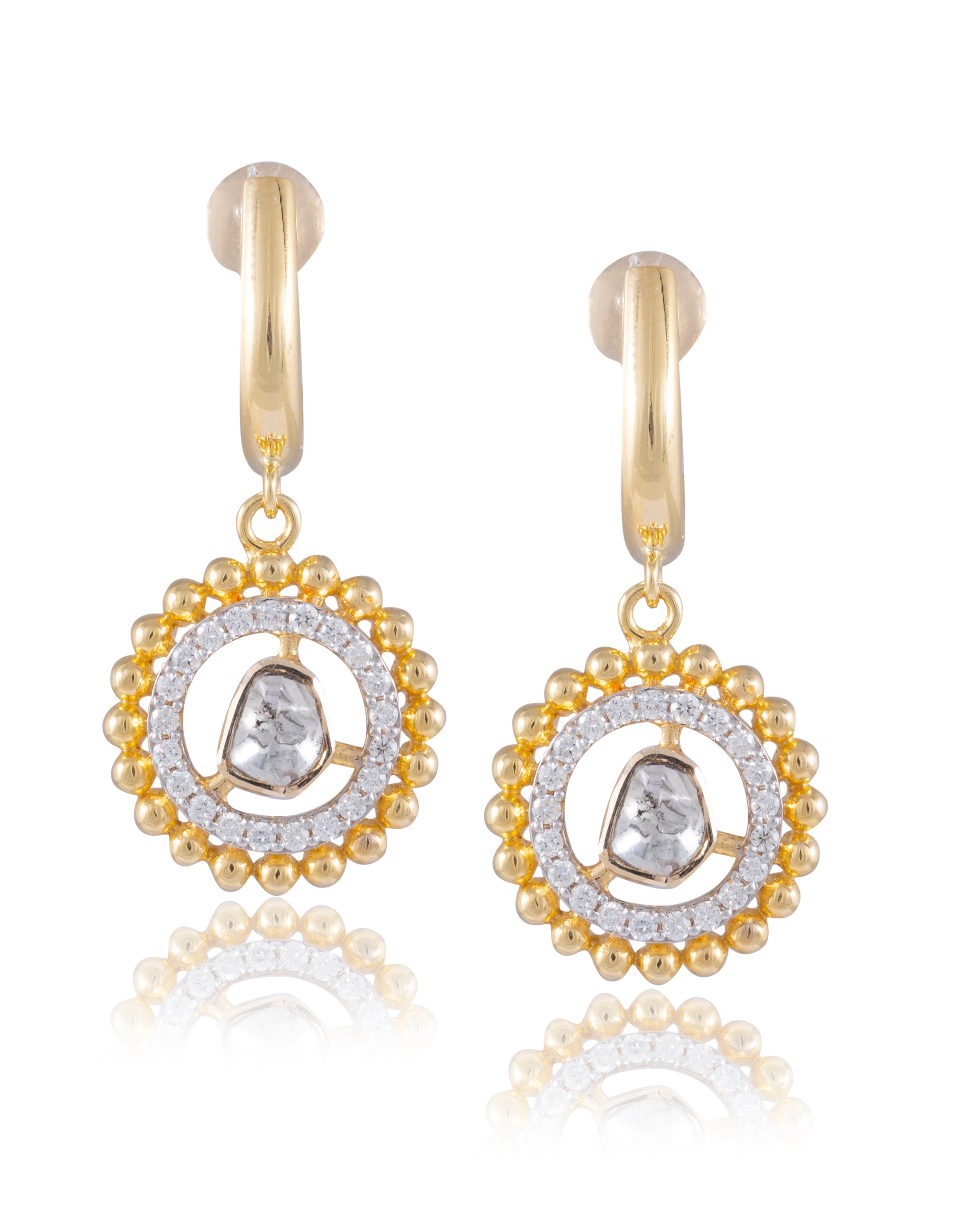 Sandhya Polki And Diamond Earrings