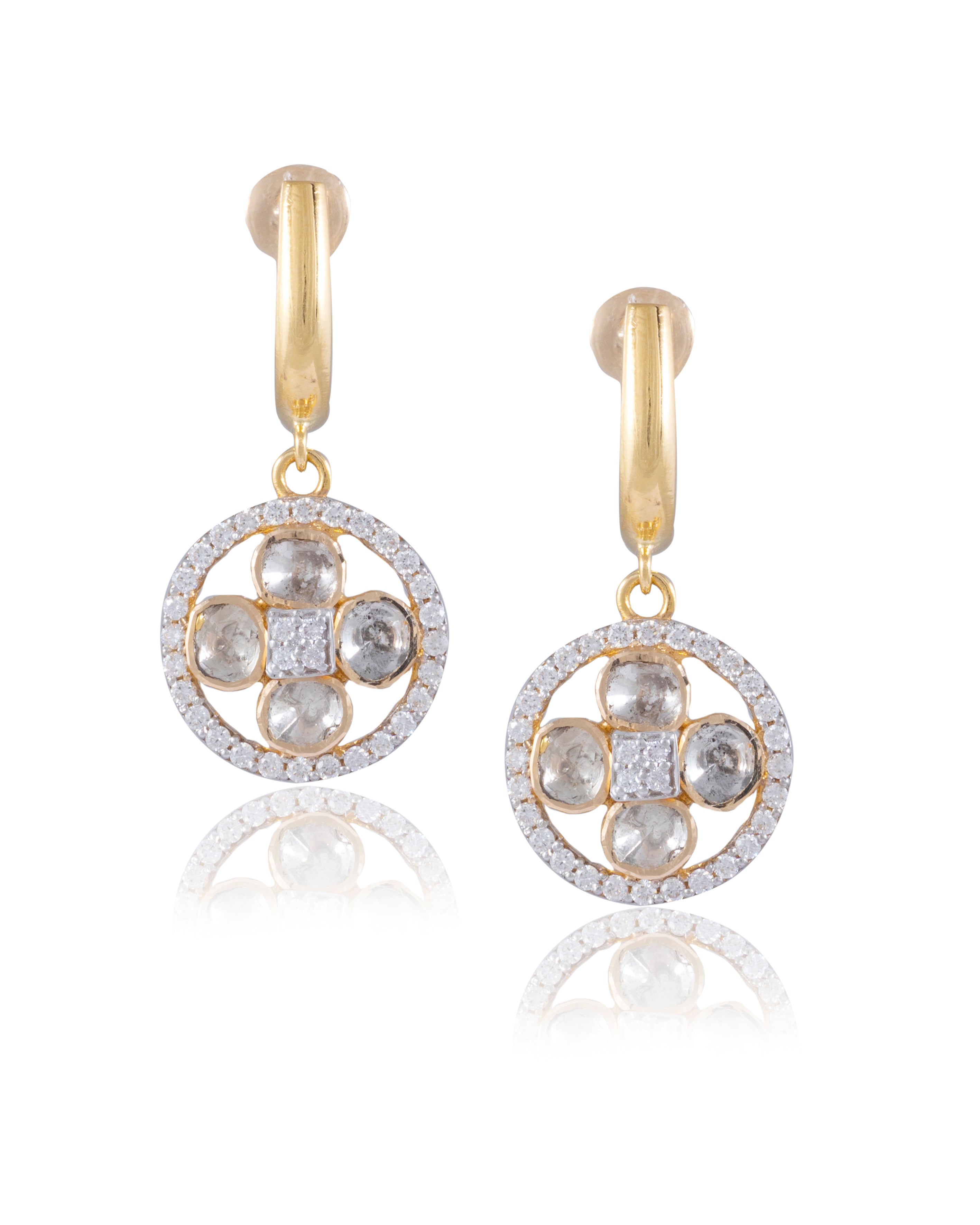 Vidhi Polki And Diamond Earrings