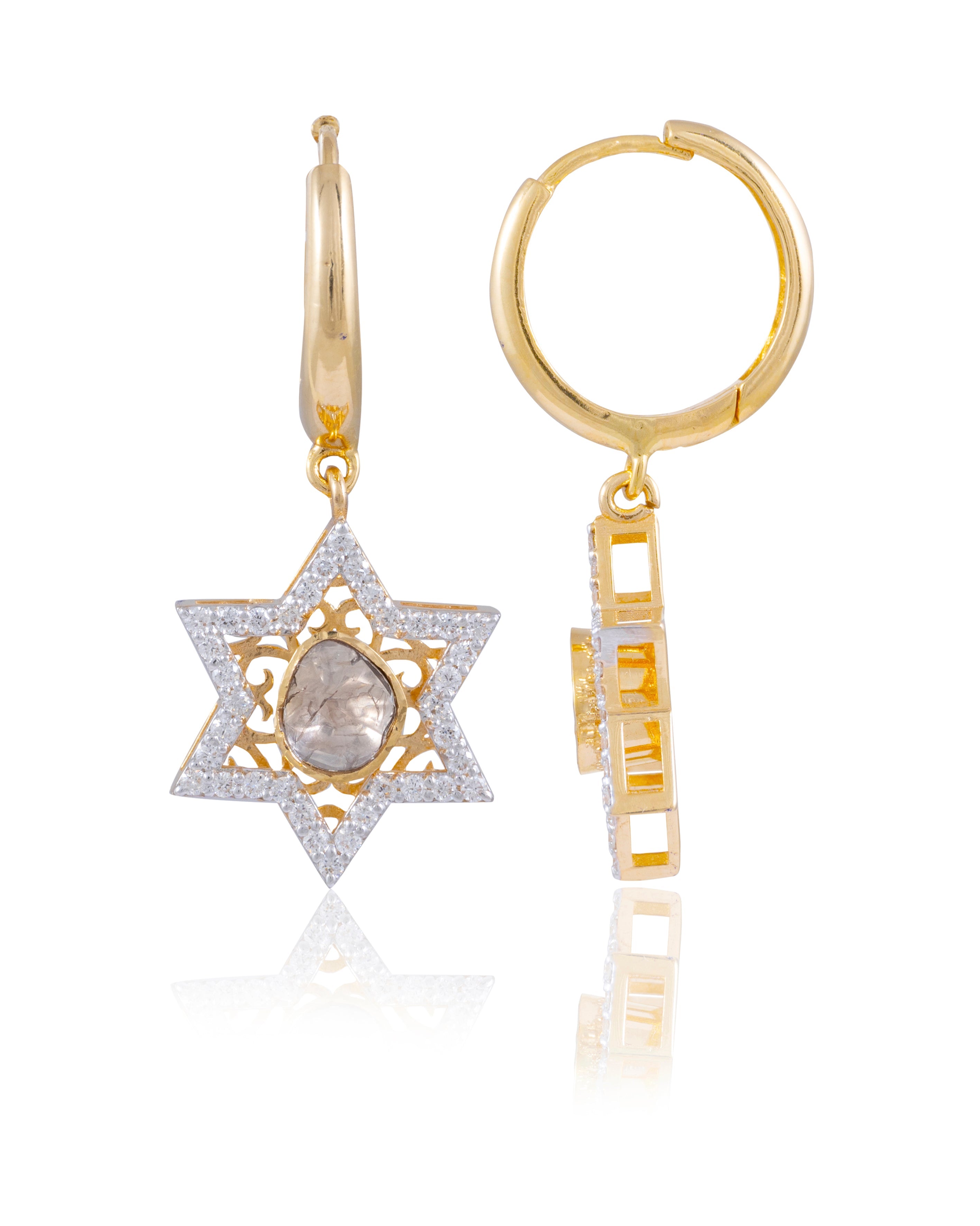 Shelia Polki And Diamond Earrings