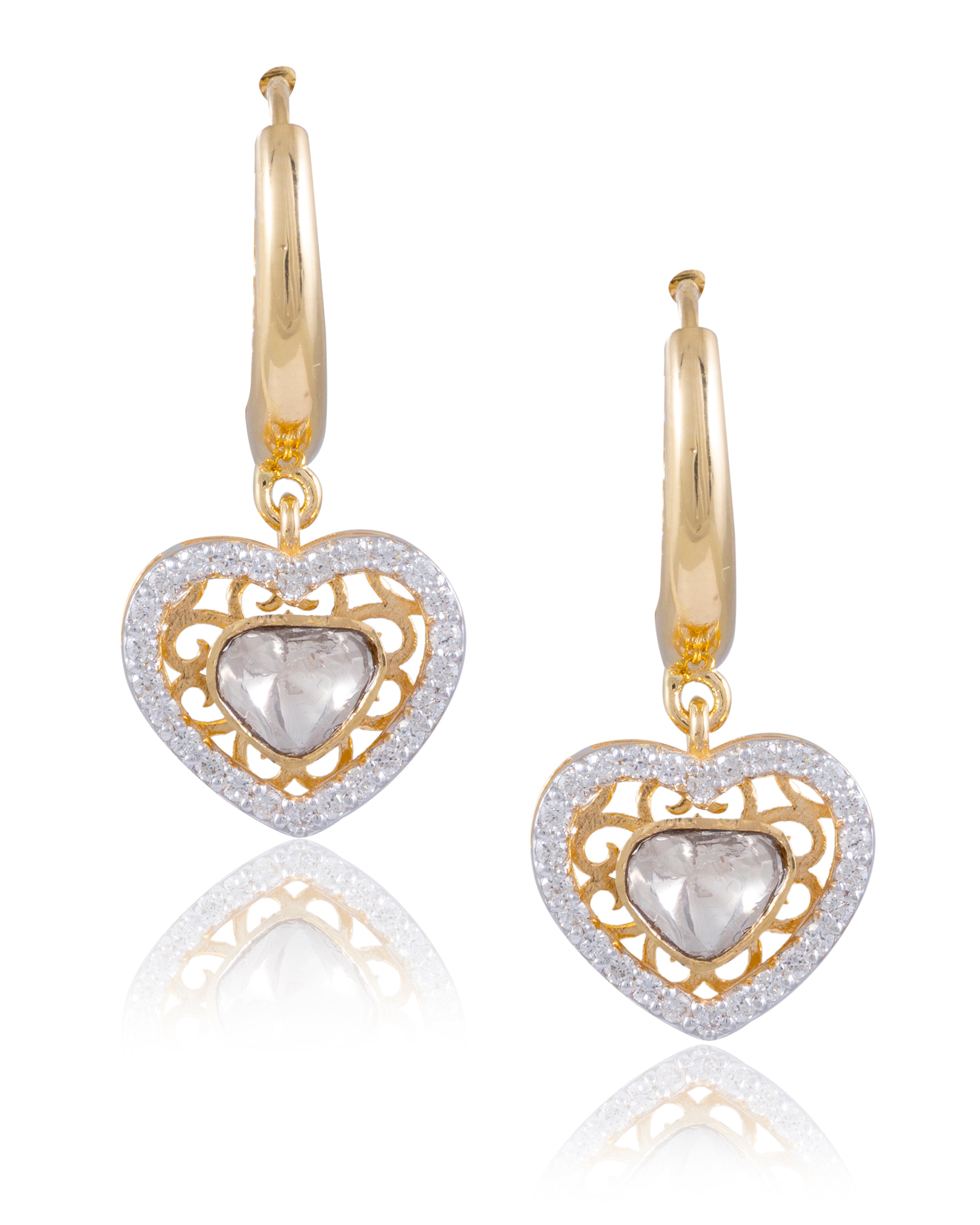 Myrna Polki And Diamond Hoops - NO ORDERS