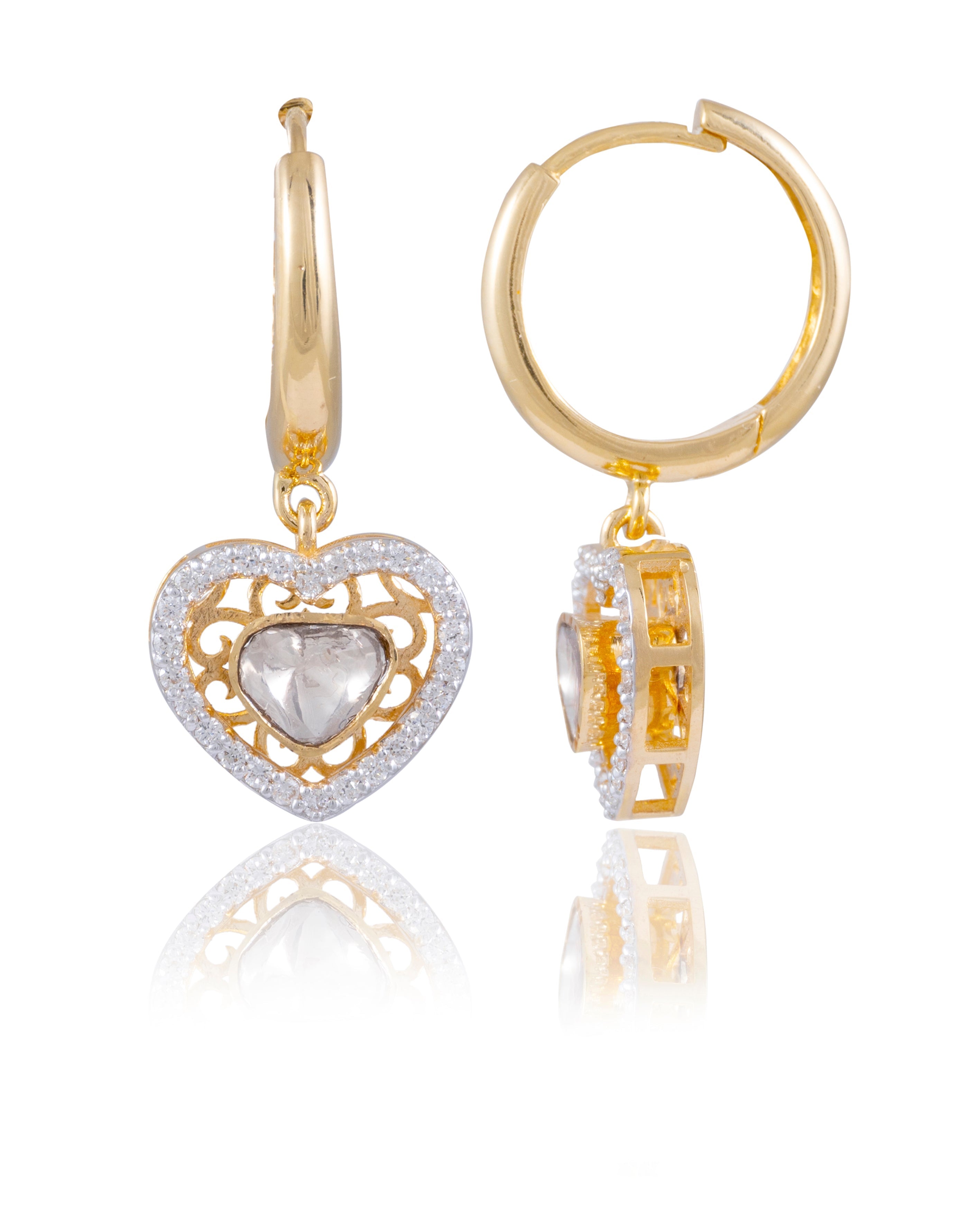 Myrna Polki And Diamond Hoops