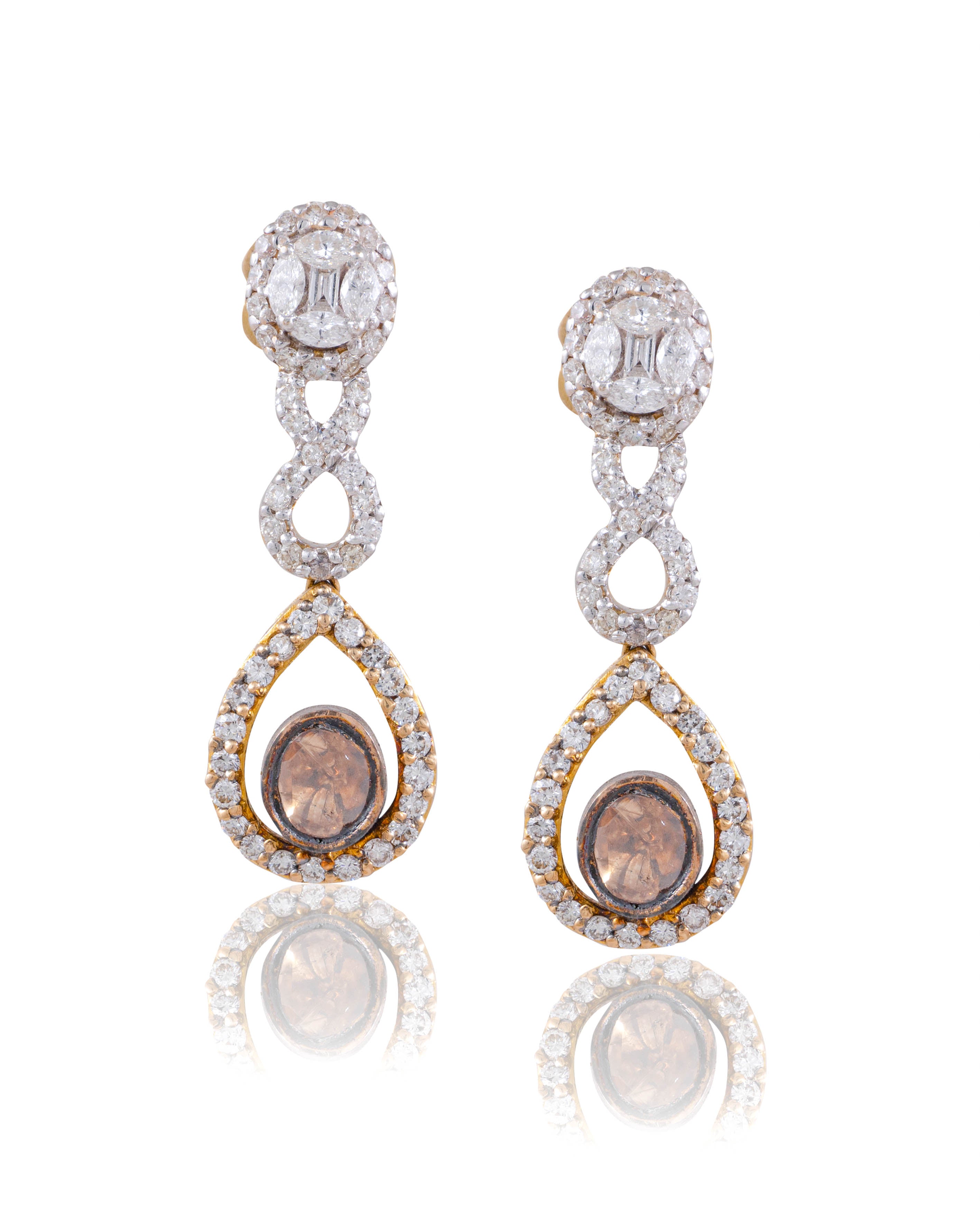 Kelly Polki And Diamond Earrings - NO ORDERS