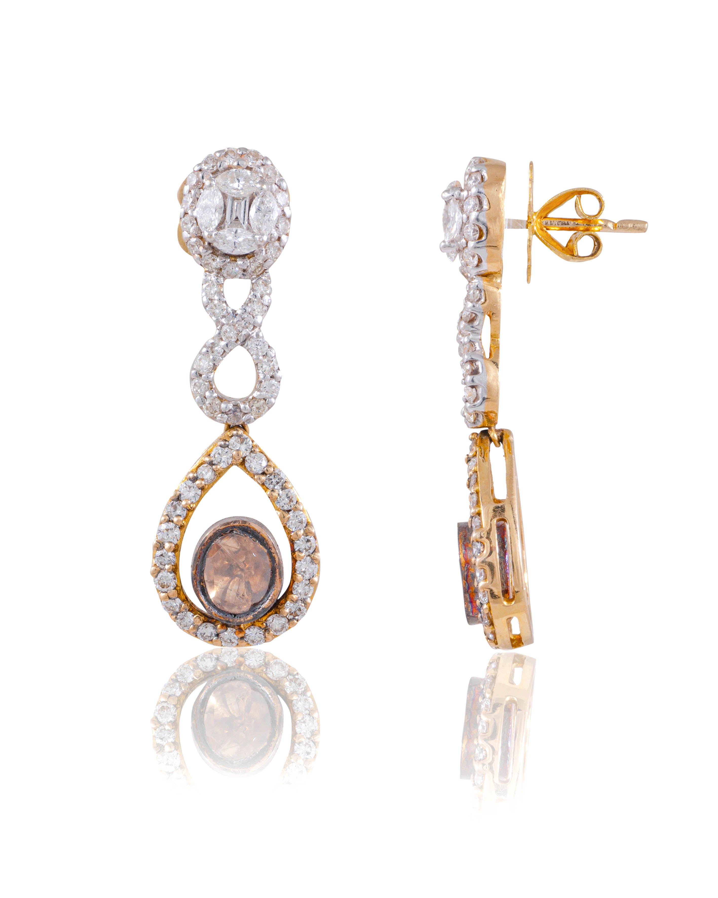 Kelly Polki And Diamond Earrings - NO ORDERS