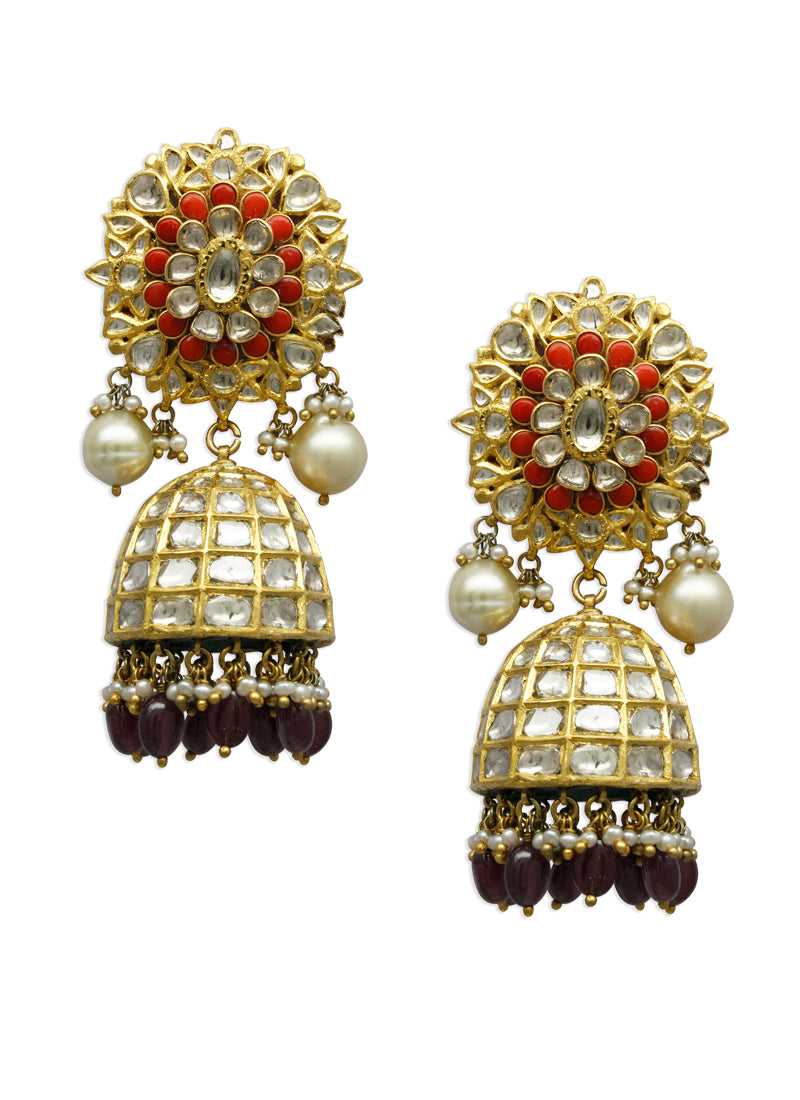 Nandita Jadau Polki Jhumkas