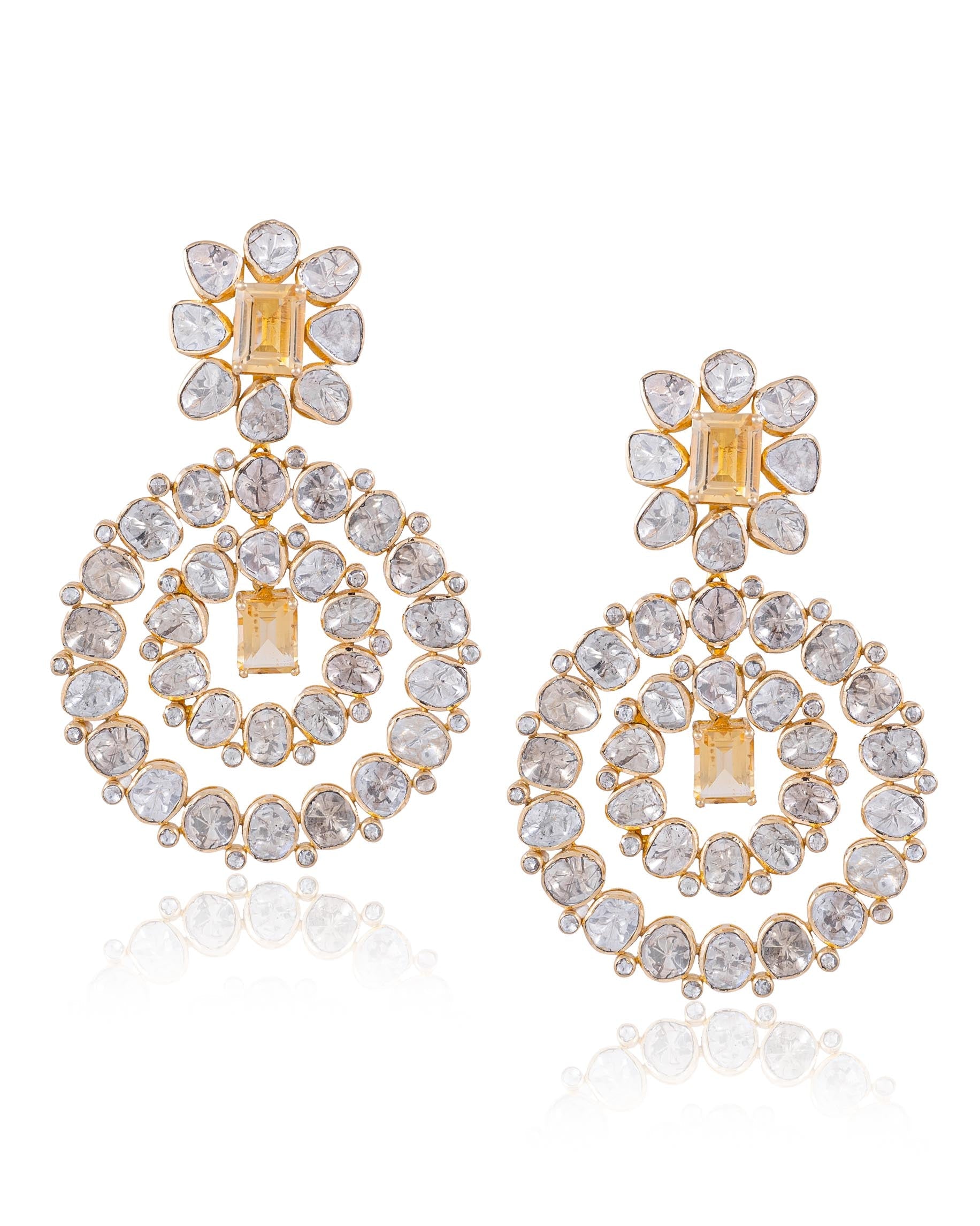 Manisha Polki Long Earrings