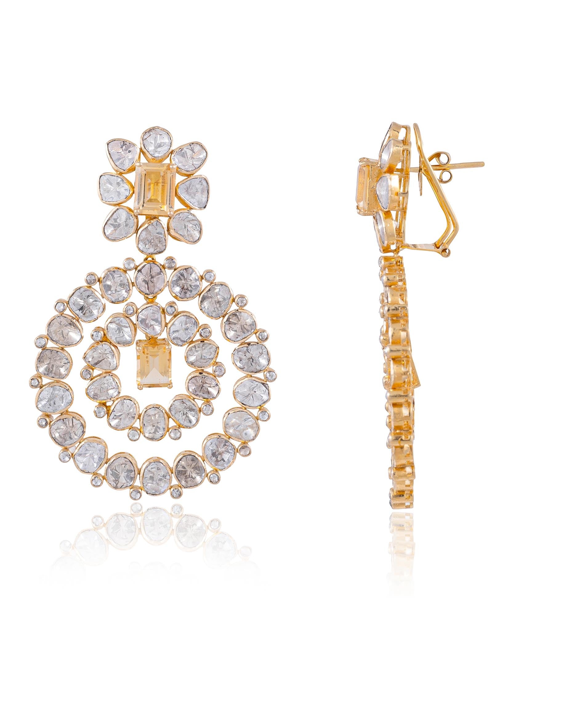 Manisha Polki Long Earrings