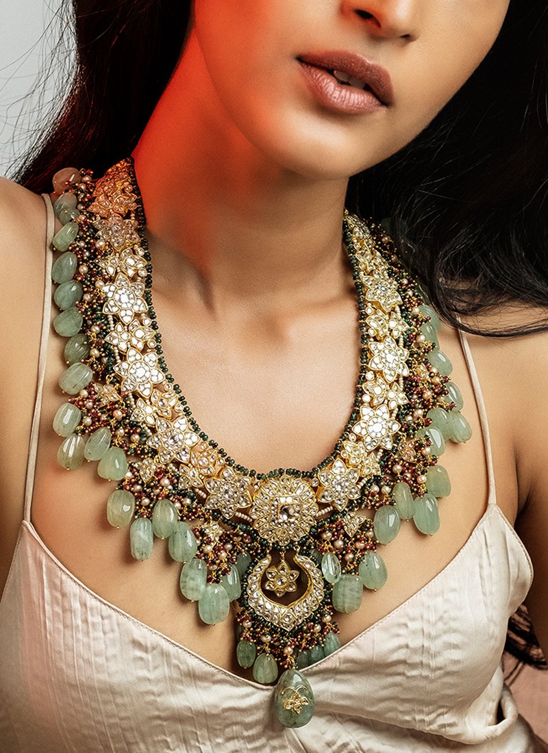 Farzeen Polki Long Necklace