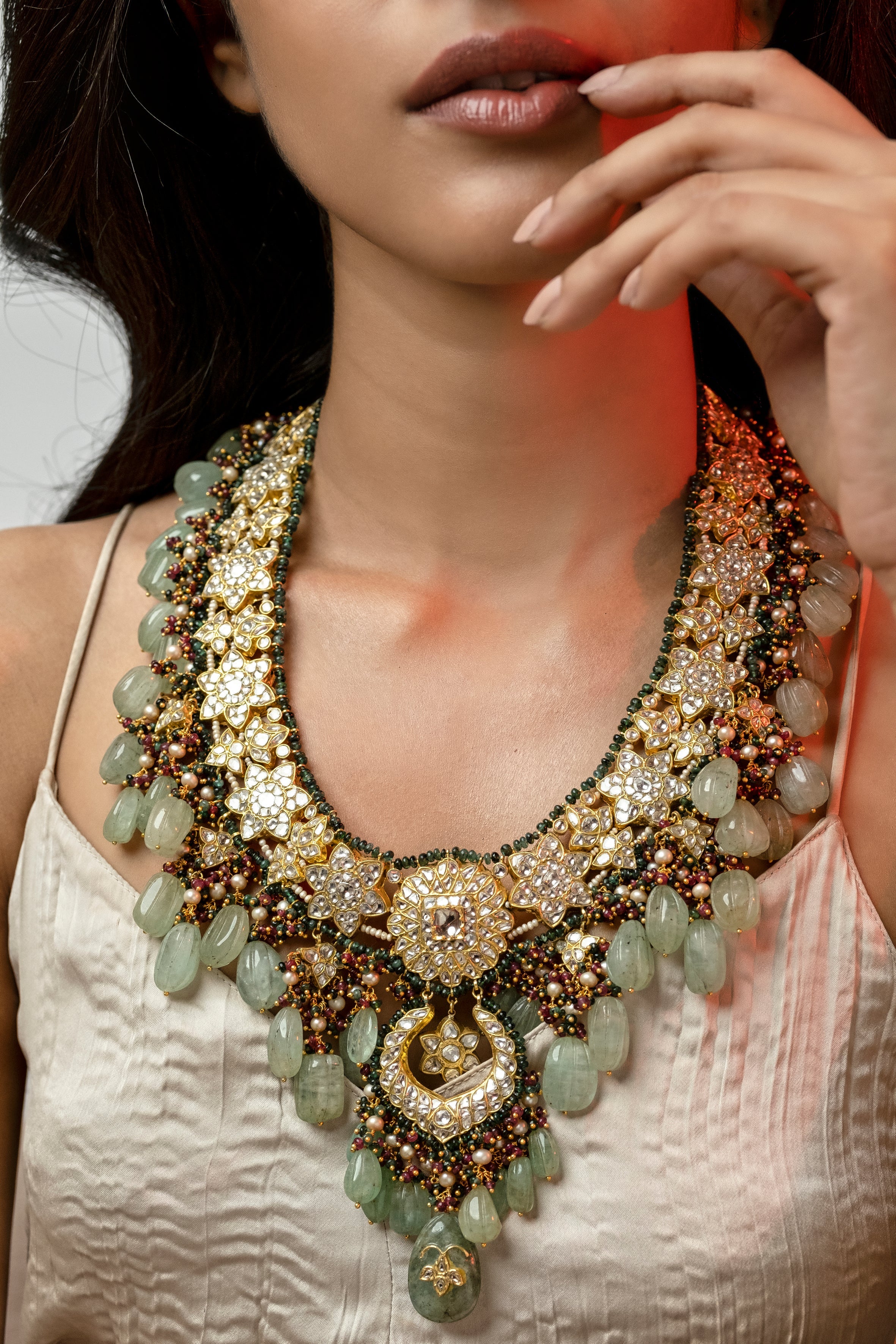 Farzeen Polki Long Necklace