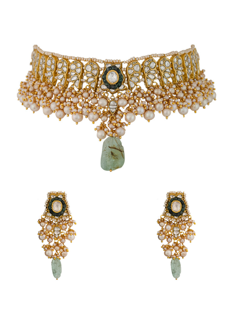 Zoya Choker and Ratnali Earrings Polki Set