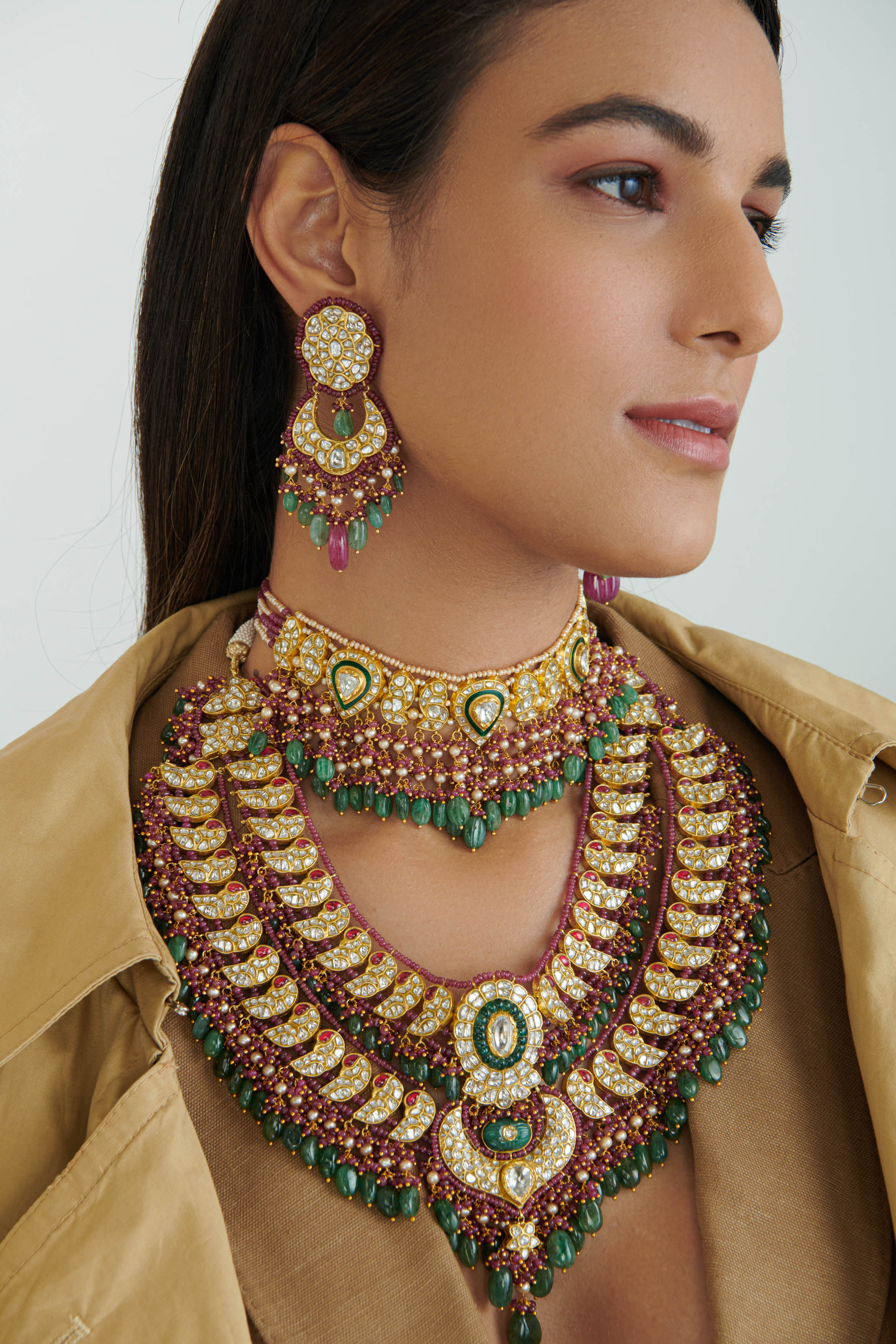 Hypatia Polki Long Necklace