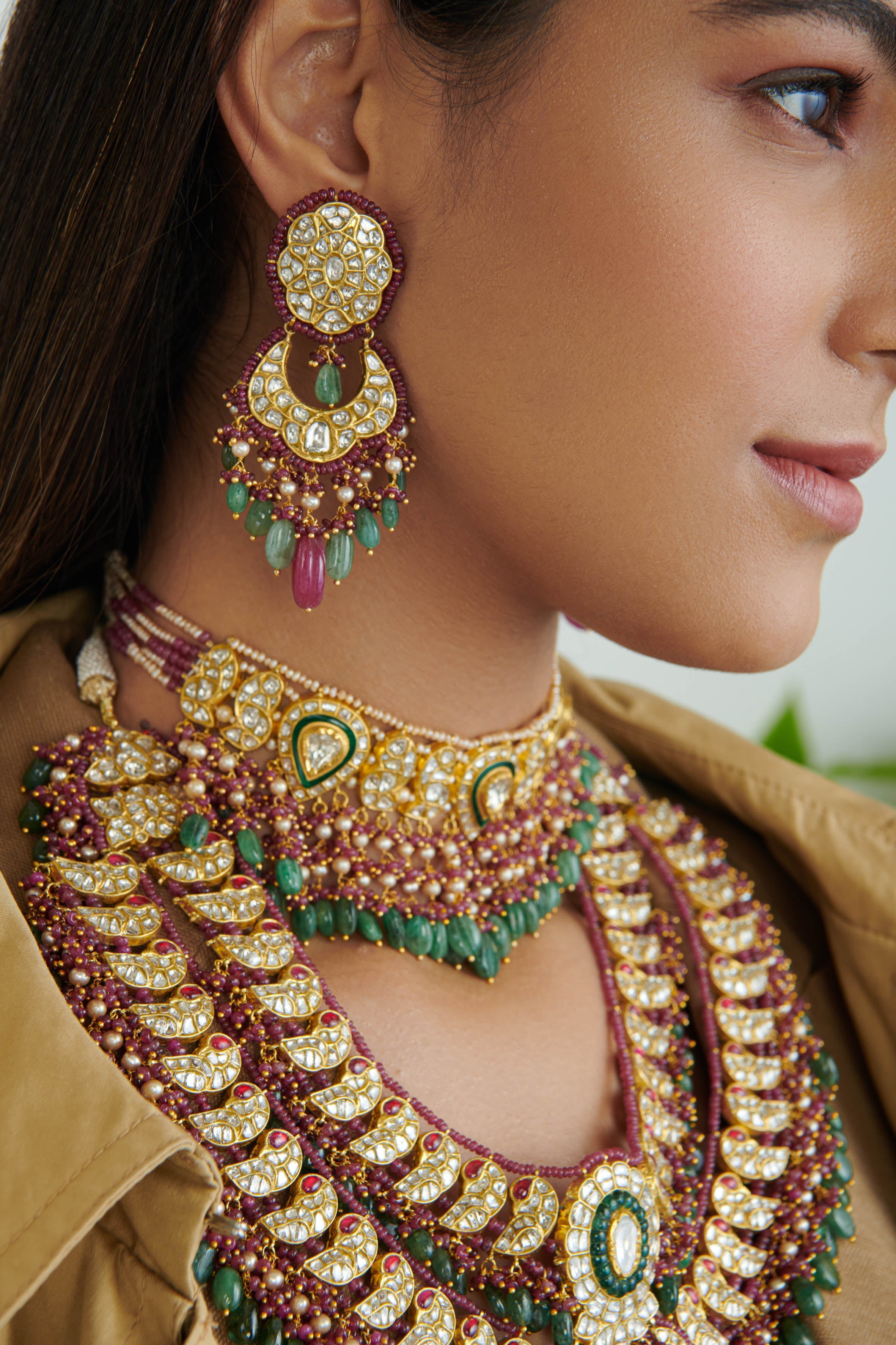 Hypatia Polki Long Necklace