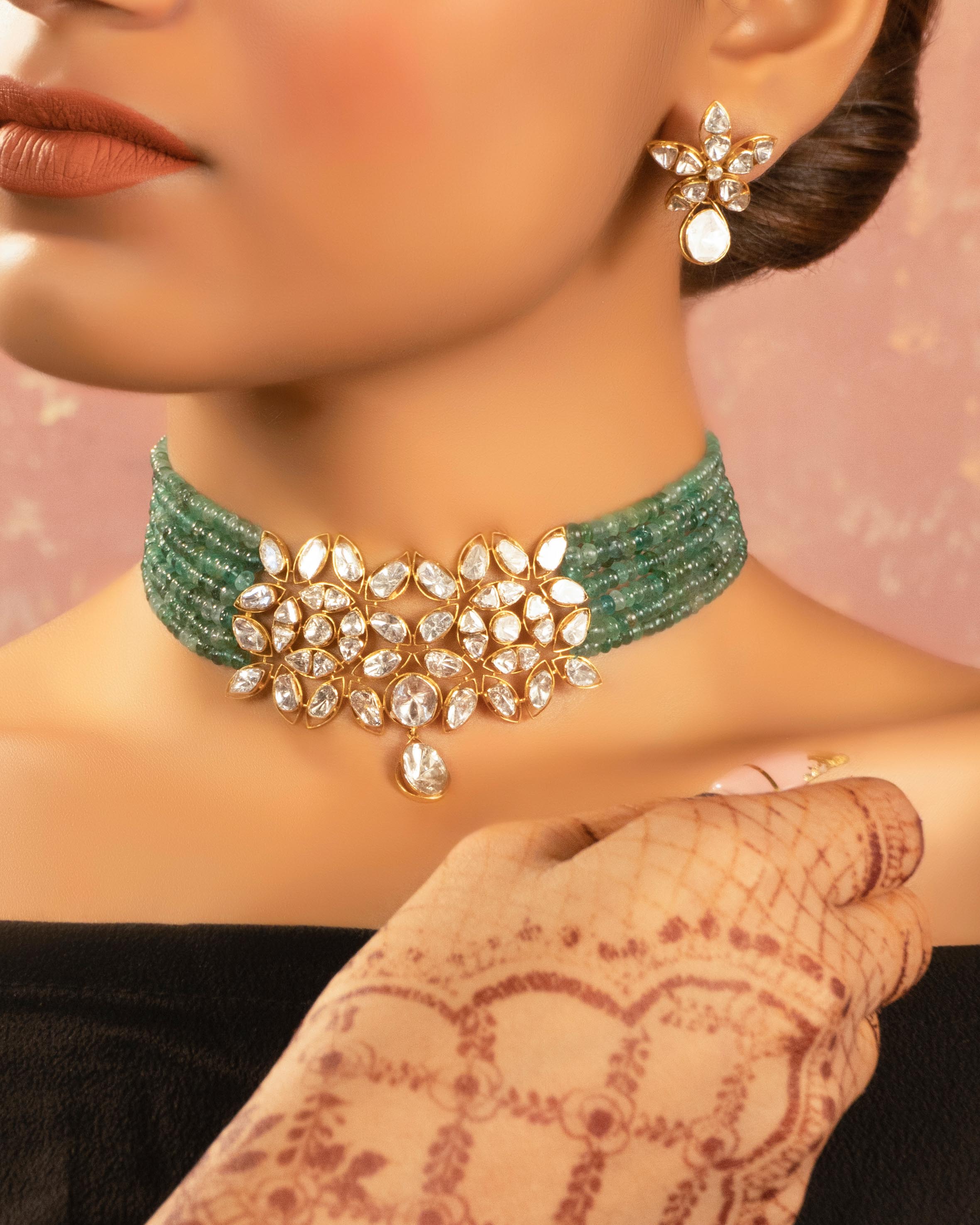 Breti Polki Bead Choker