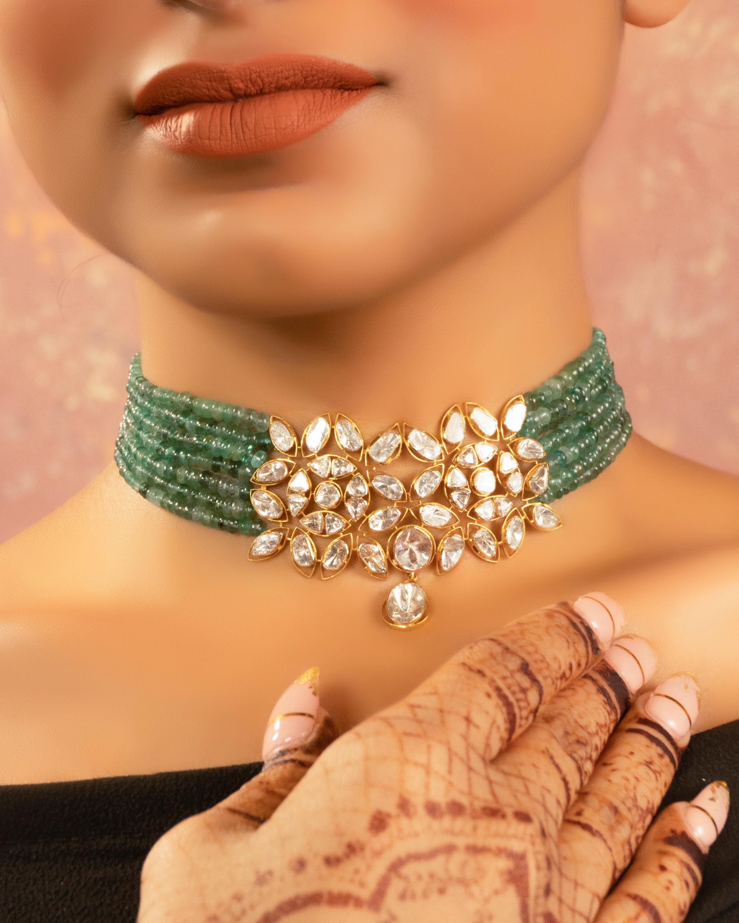 Breti Polki Bead Choker