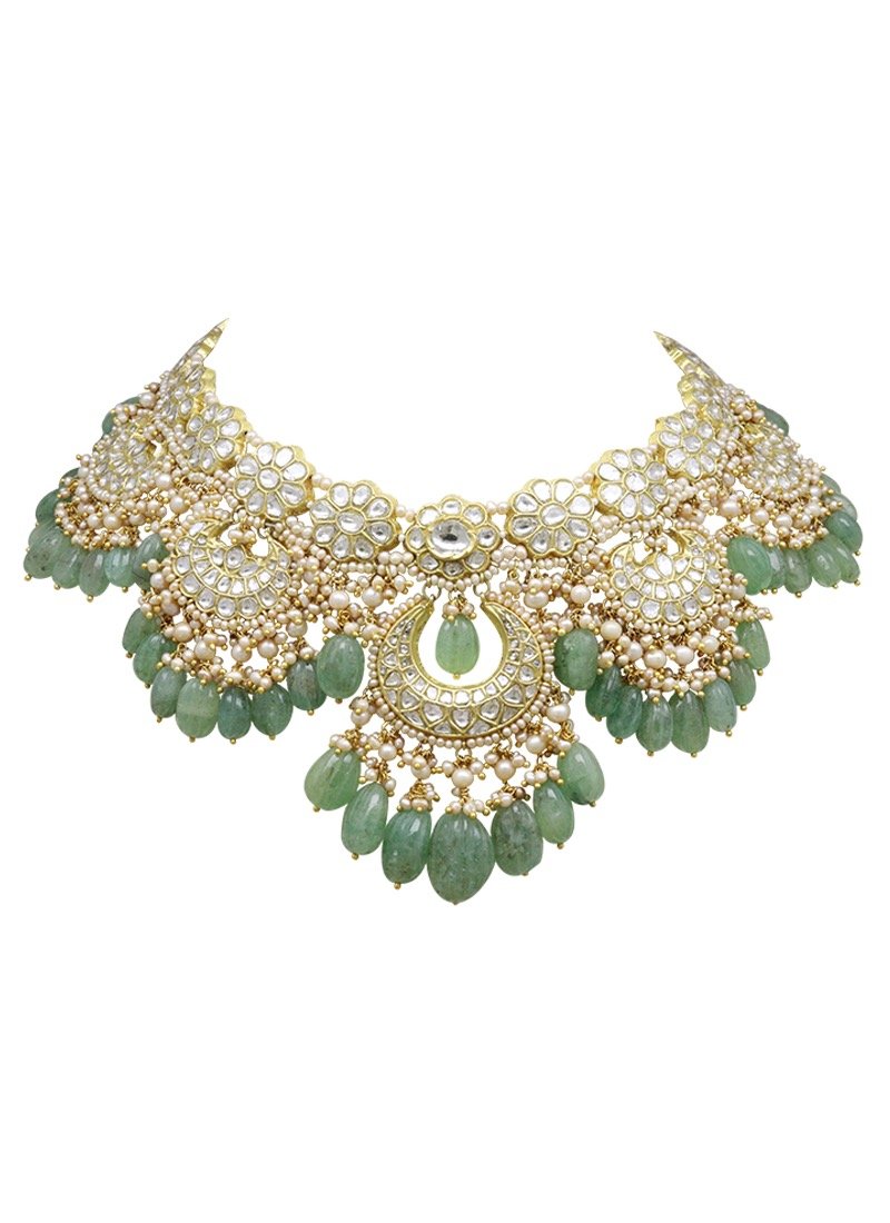 Sarojita Necklace And Naveena Chandbalis Polki Set