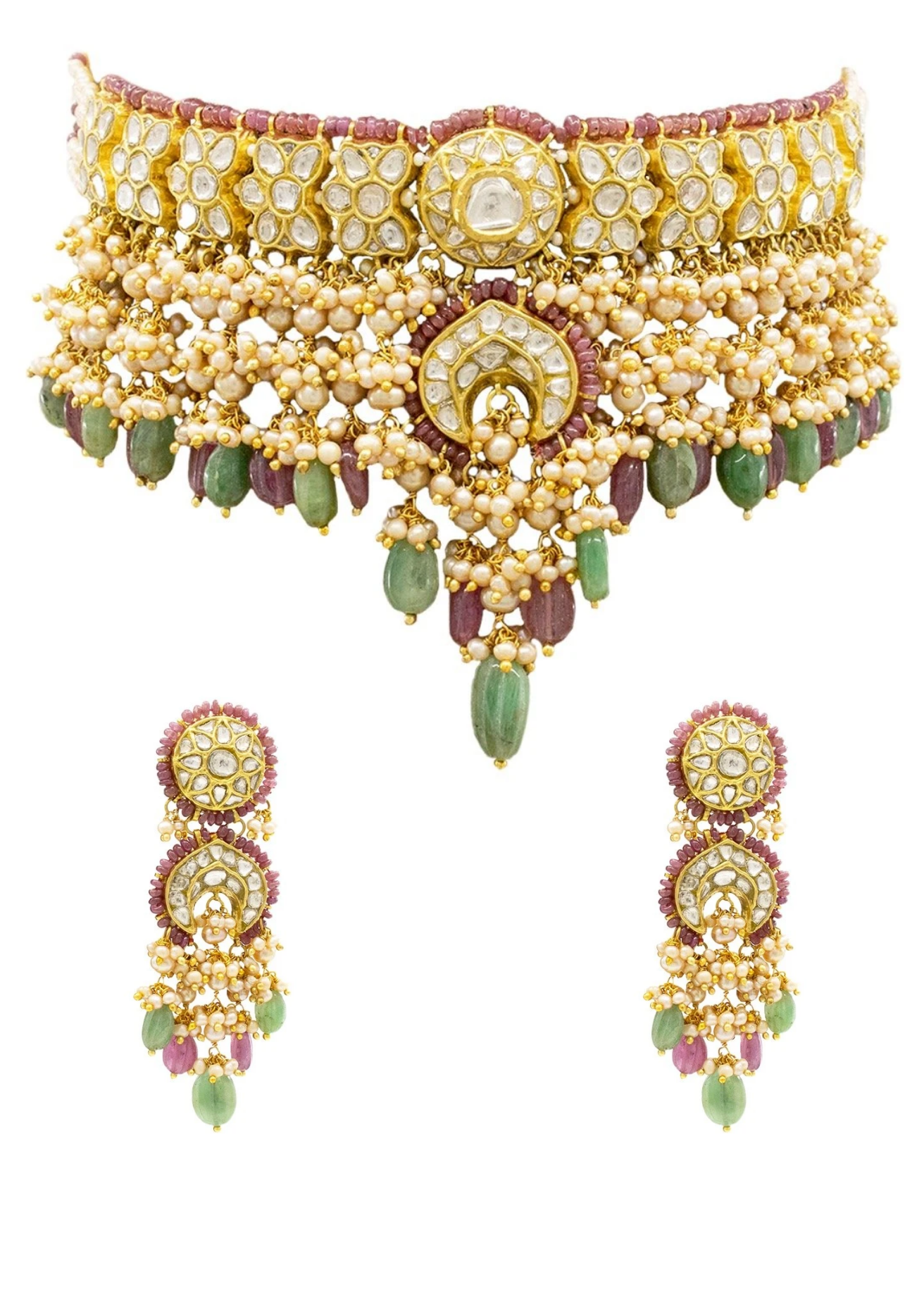 Olivia Choker and Dolly Chandbalis Polki Set