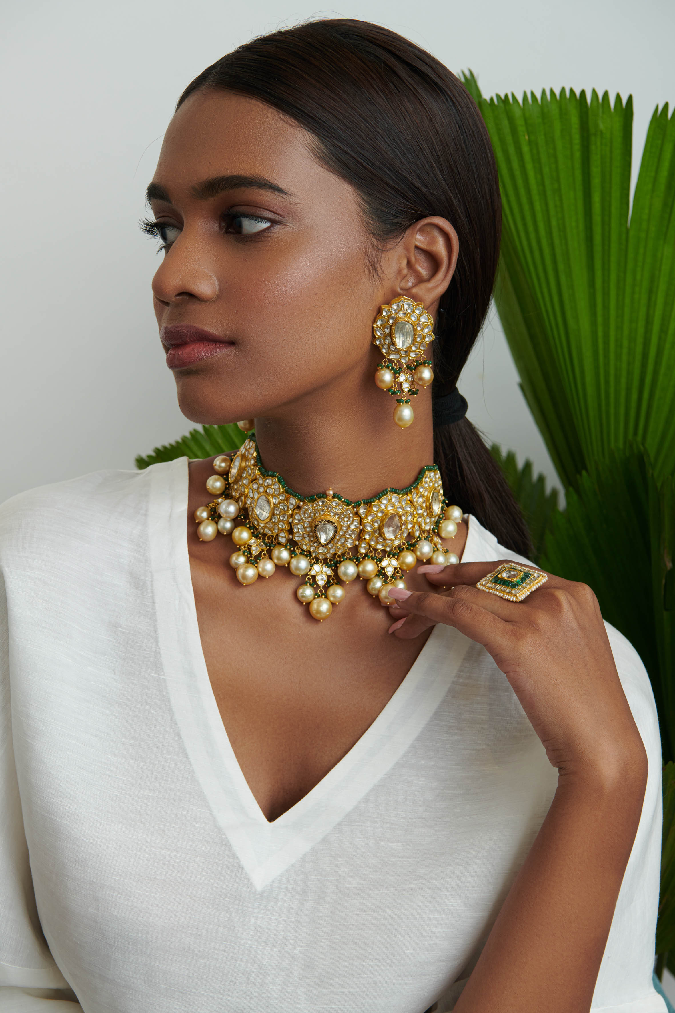 Tarika Polki Long Earrings